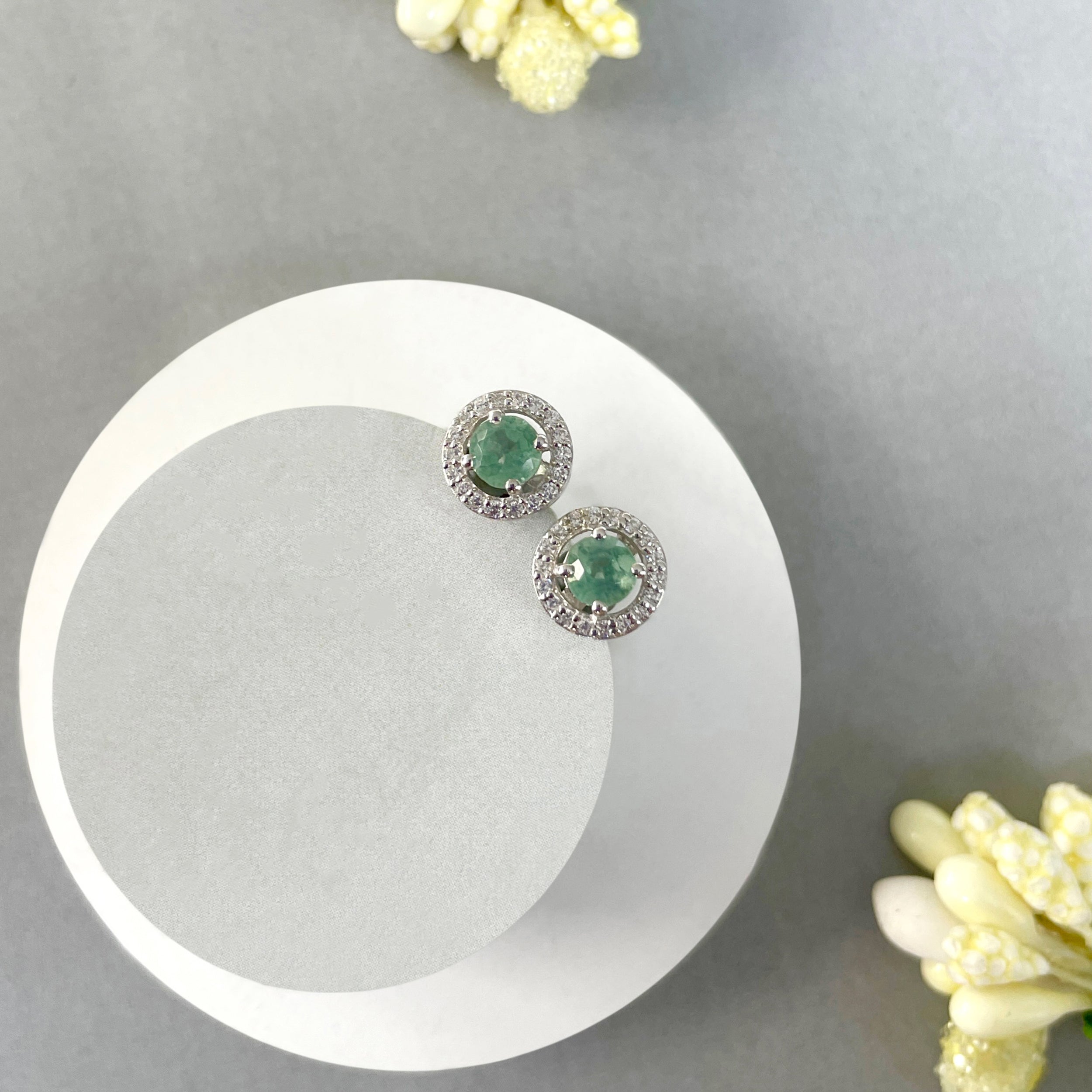 Green Kyanite Stud Earrings-(GKY-SE-985.)