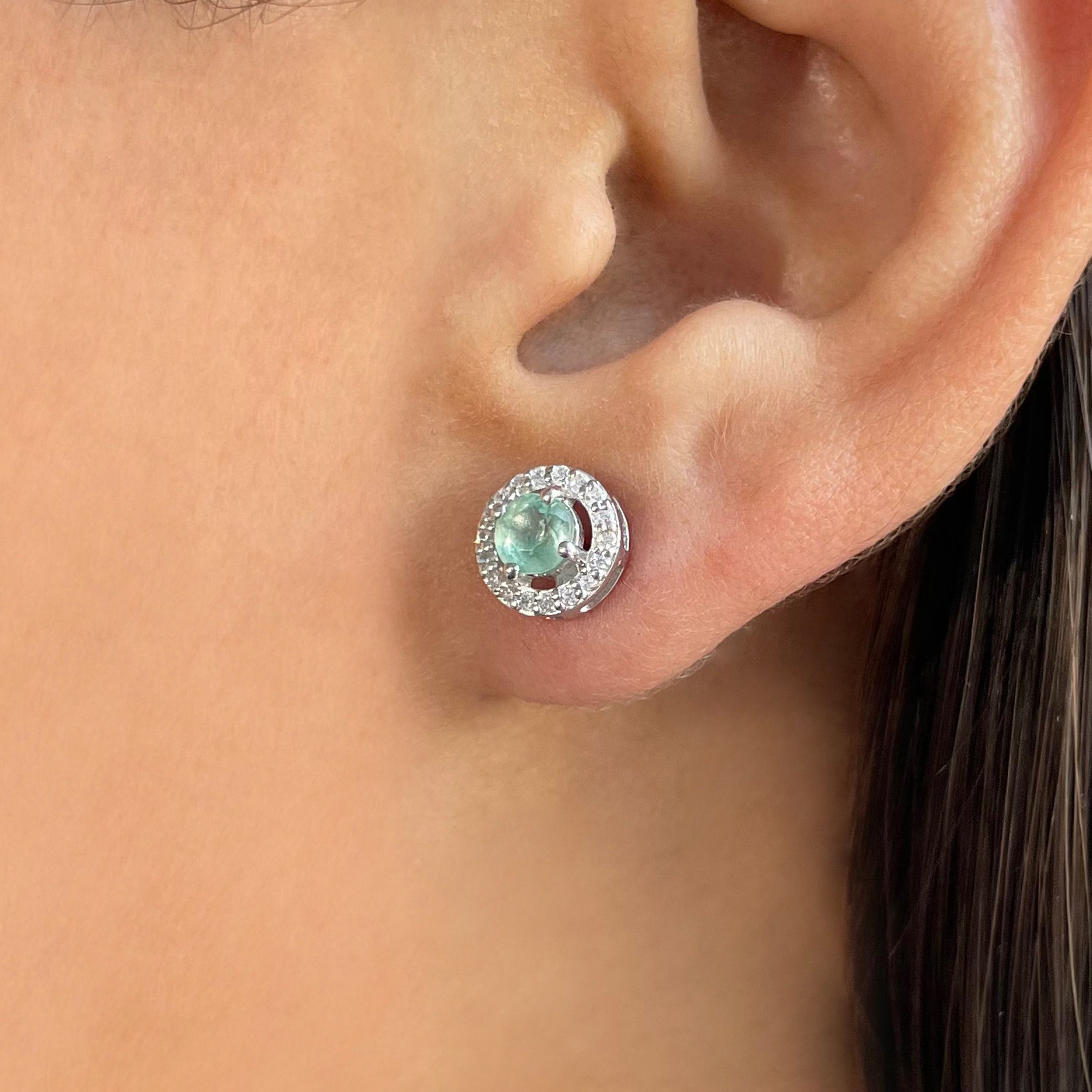 Green Kyanite Stud Earrings-(GKY-SE-985.)