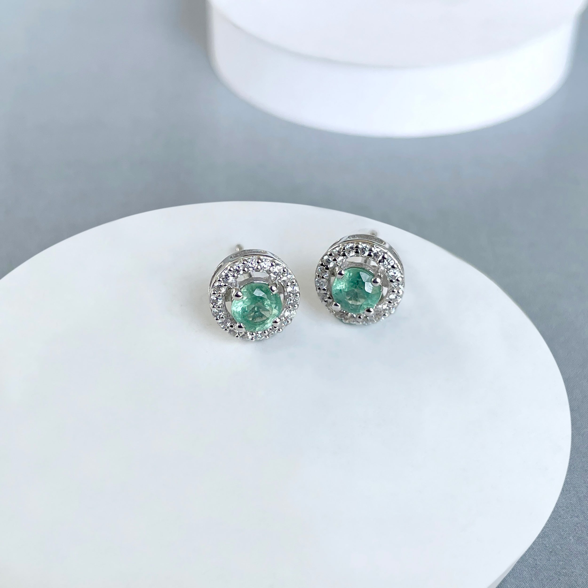 Green Kyanite Stud Earrings-(GKY-SE-985.)
