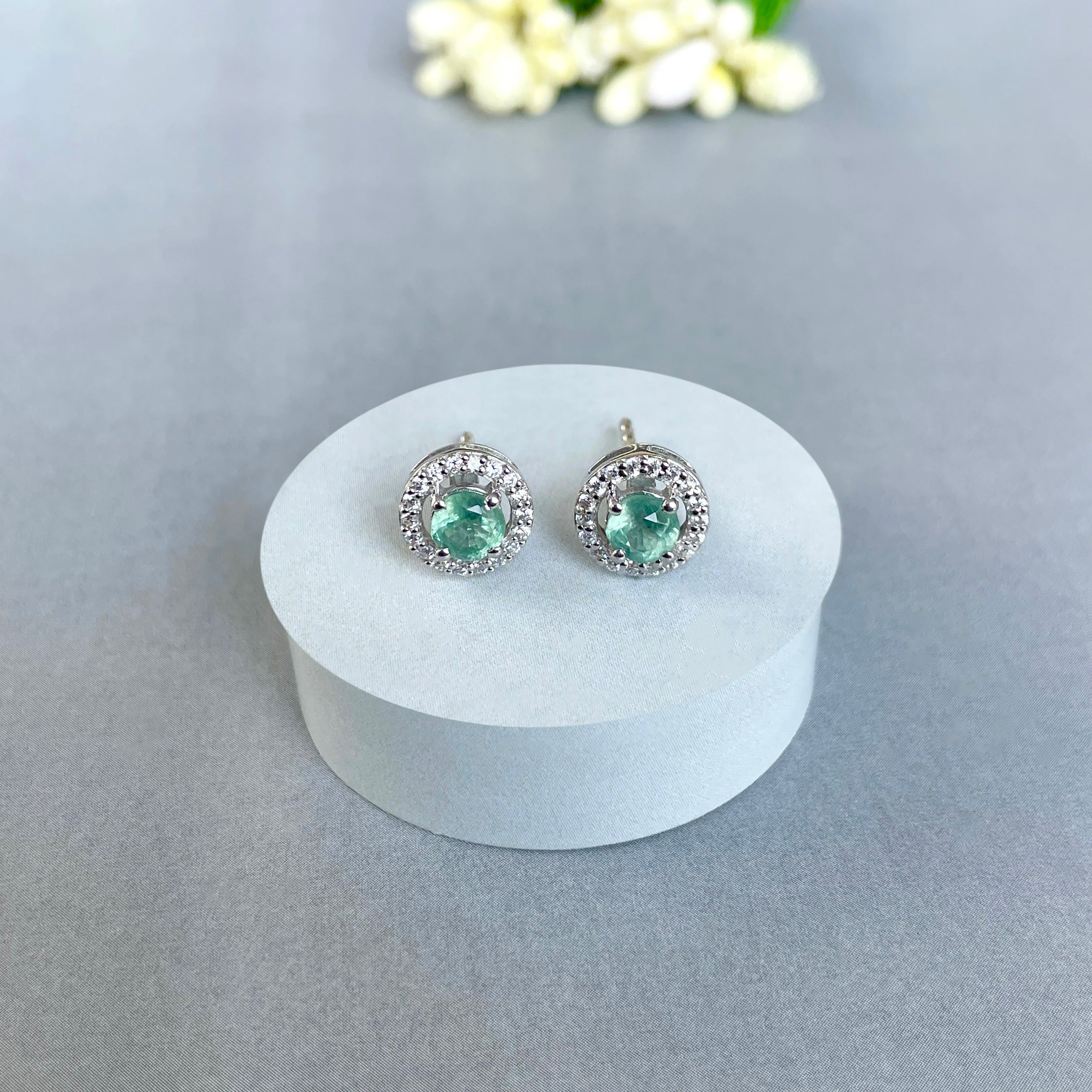 Green Kyanite Stud Earrings-(GKY-SE-985.)
