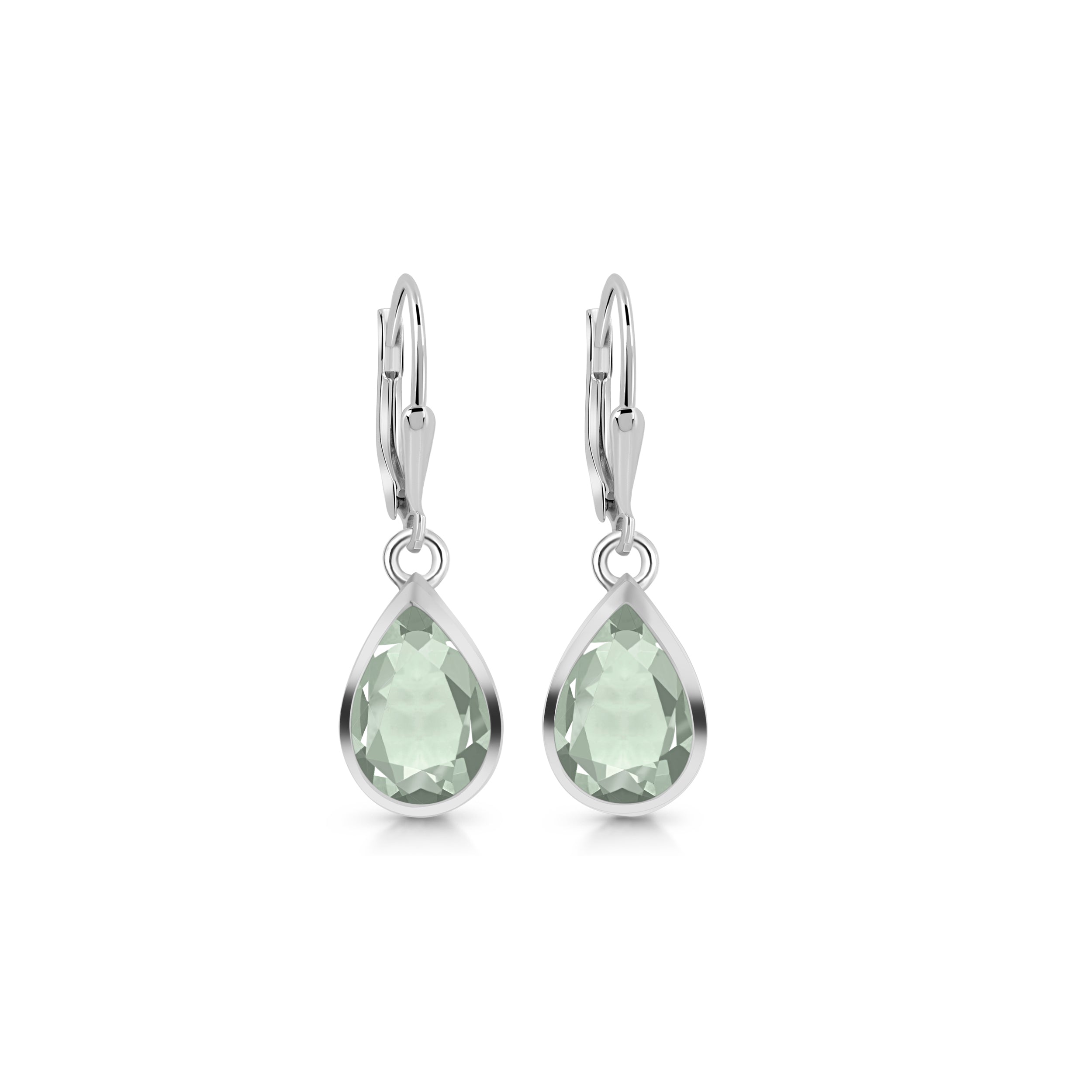 Green Amethyst Leverback Earring-(GRA-SE-707.)