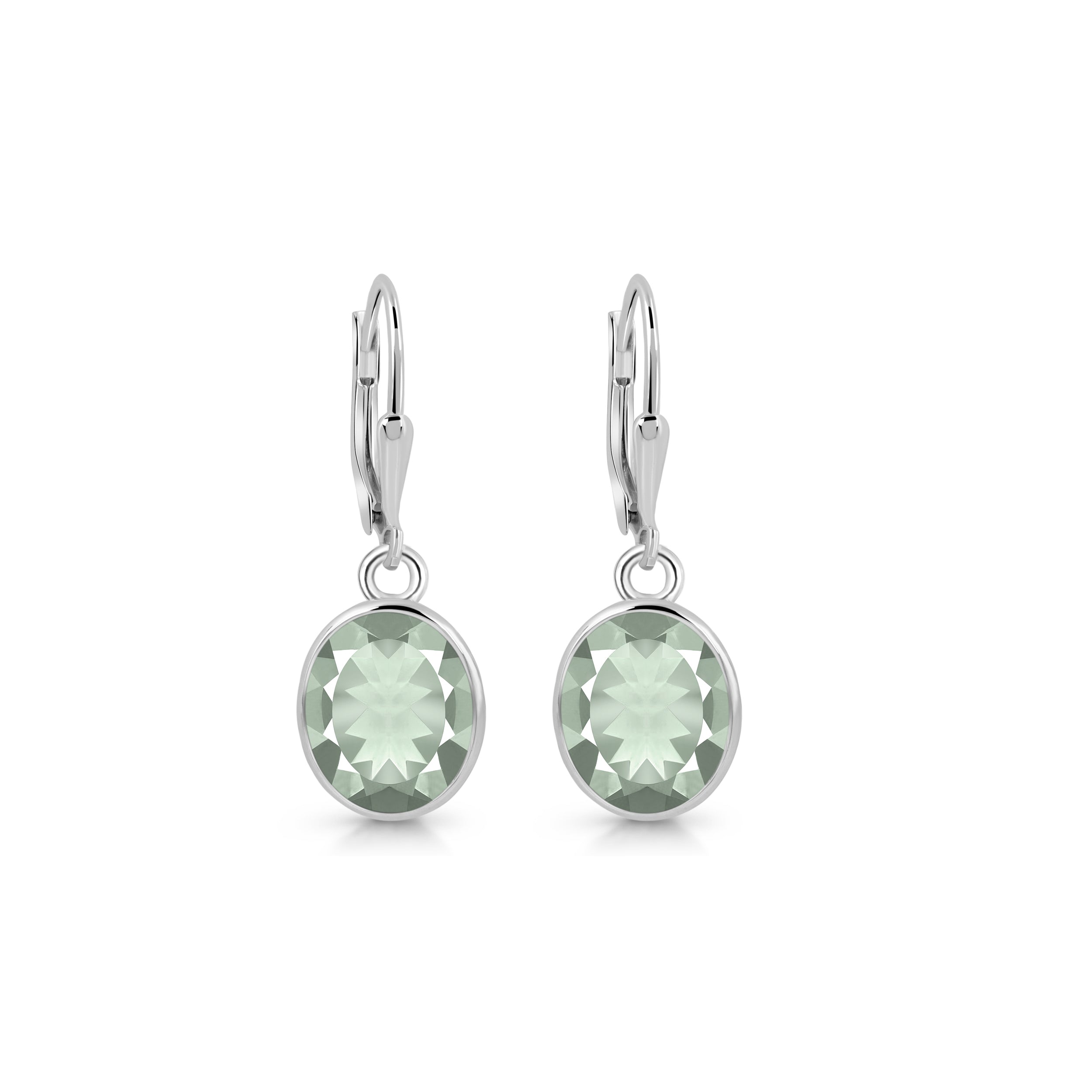 Green Amethyst Leverback Earring-(GRA-SE-997.)