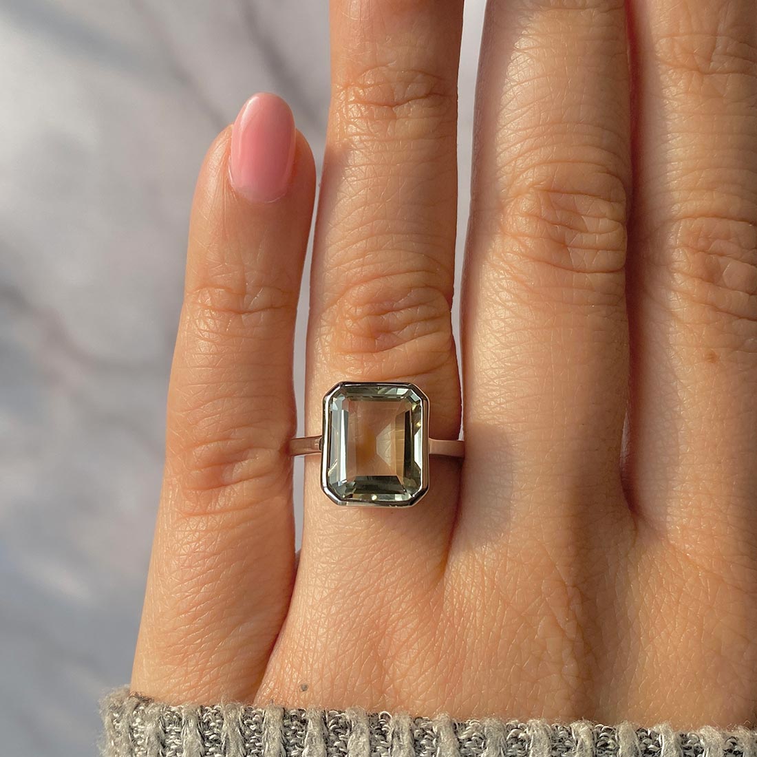 Green Amethyst Ring