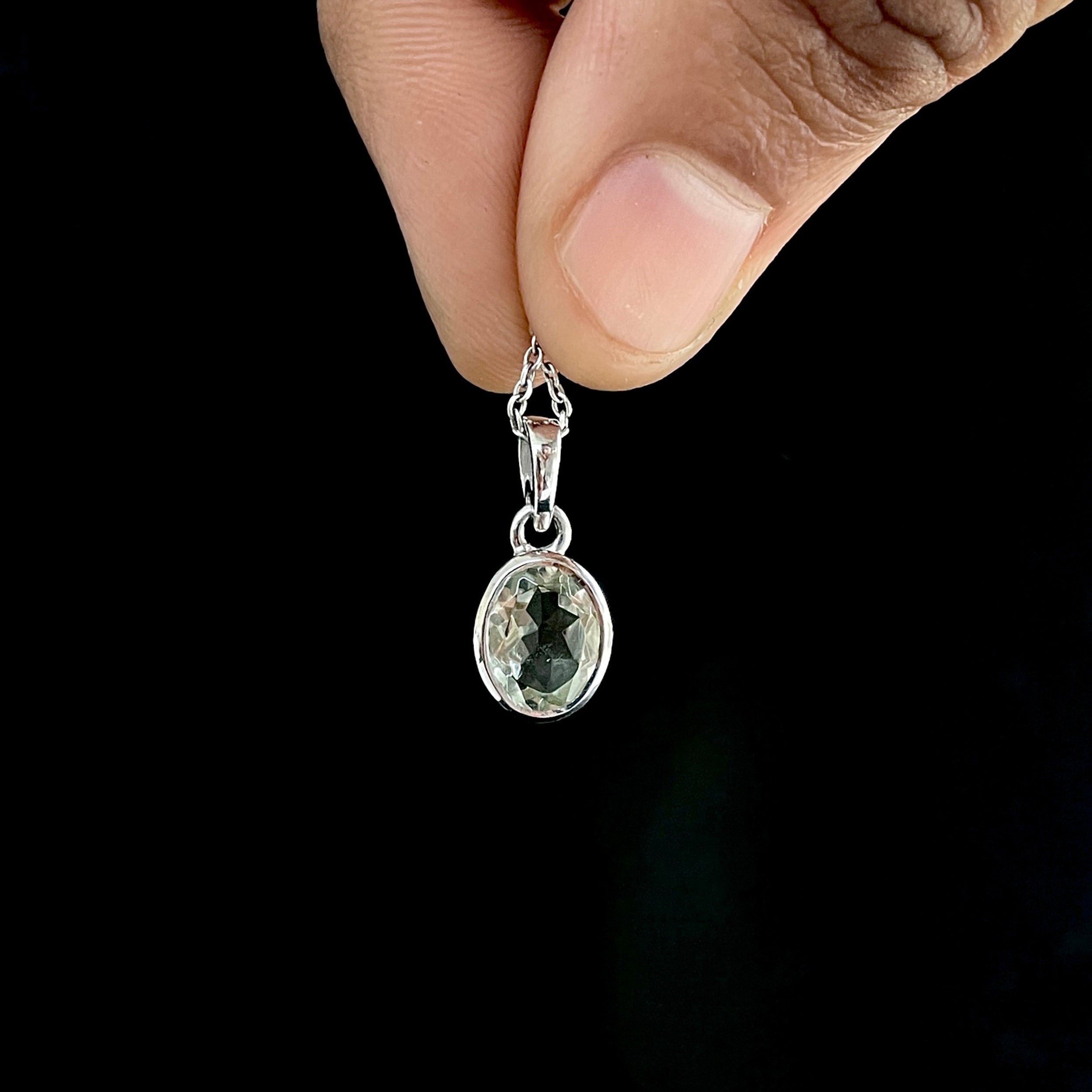 Green Amethyst Pendant-(GRA-SP-380.)