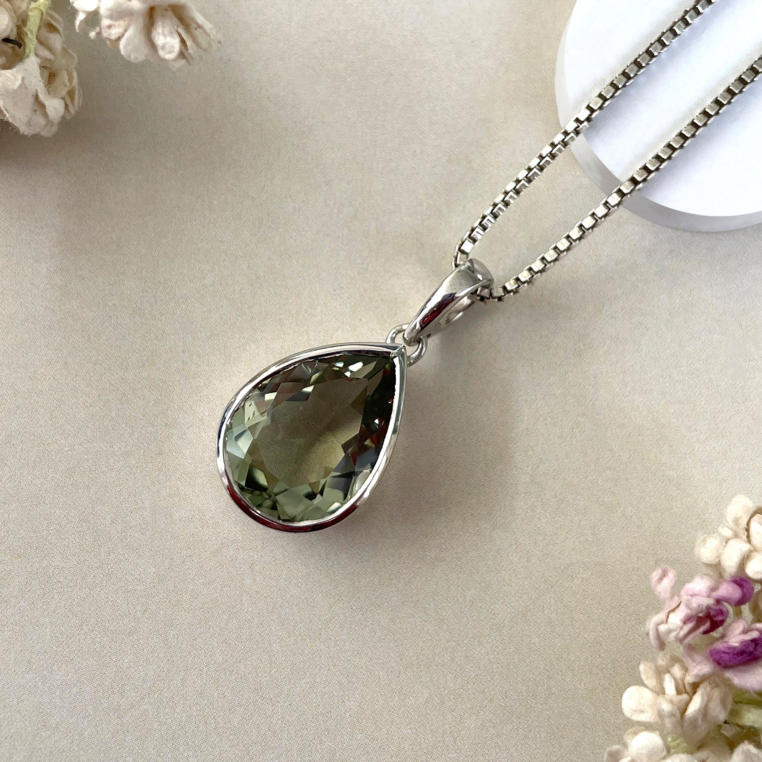 Green Amethyst Pendant-(GRA-SP-454.)