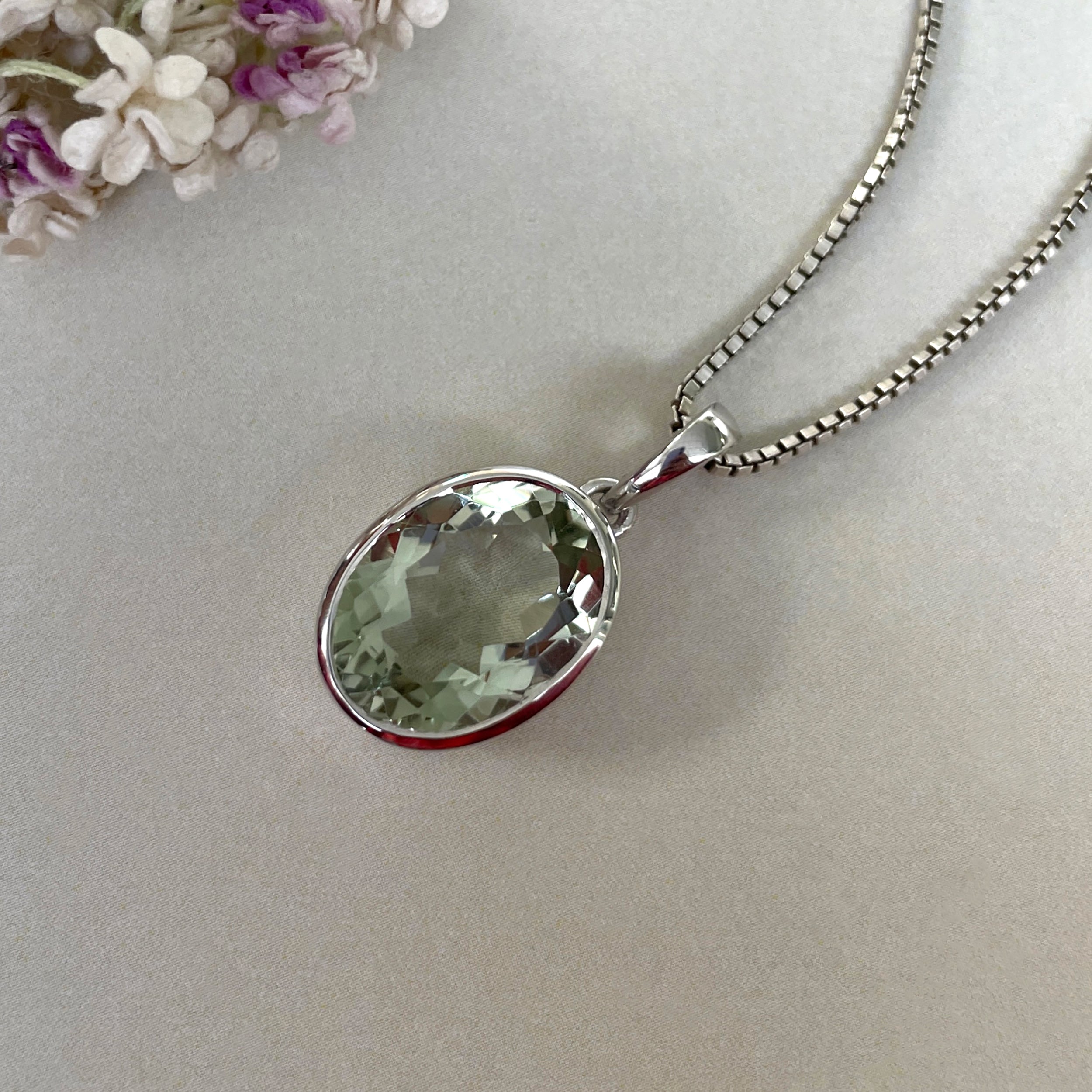 Green Amethyst Pendant-(GRA-SP-458.)
