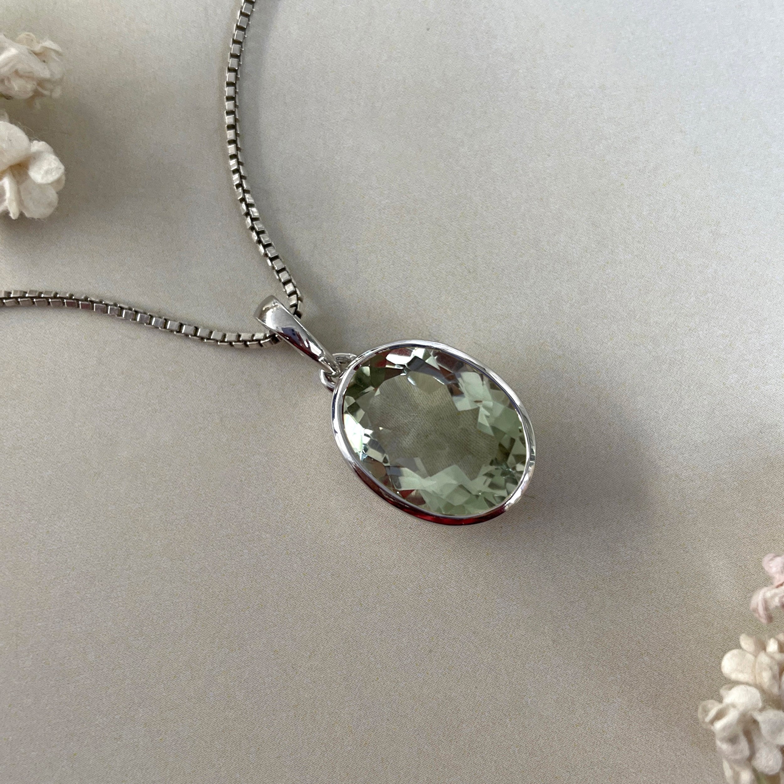 Green Amethyst Pendant-(GRA-SP-458.)