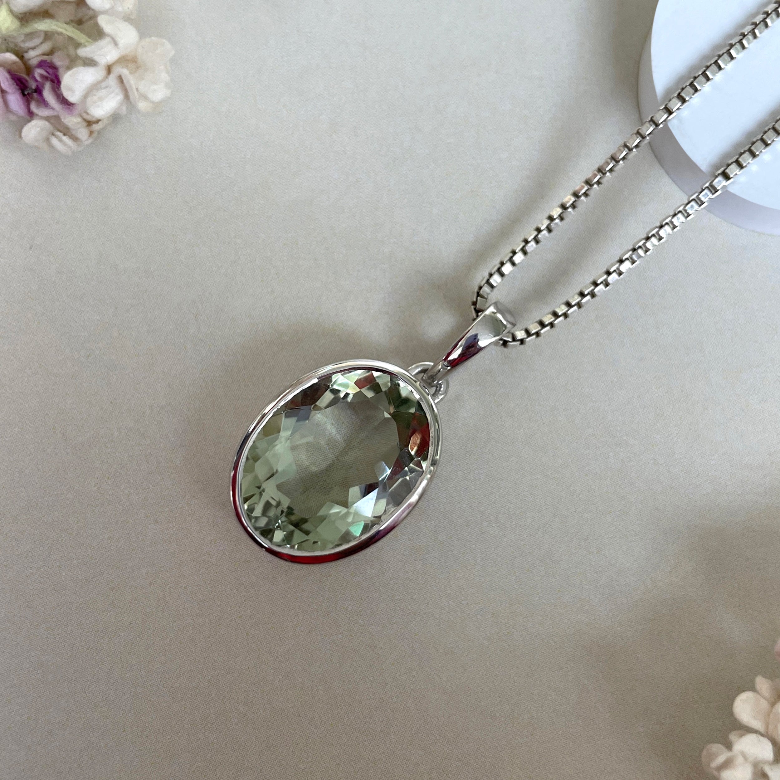 Green Amethyst Pendant-(GRA-SP-458.)