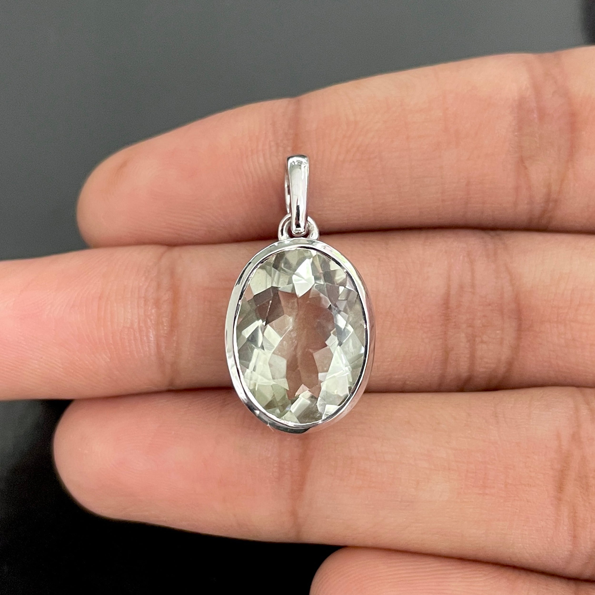 Green Amethyst Pendant-(GRA-SP-458.)