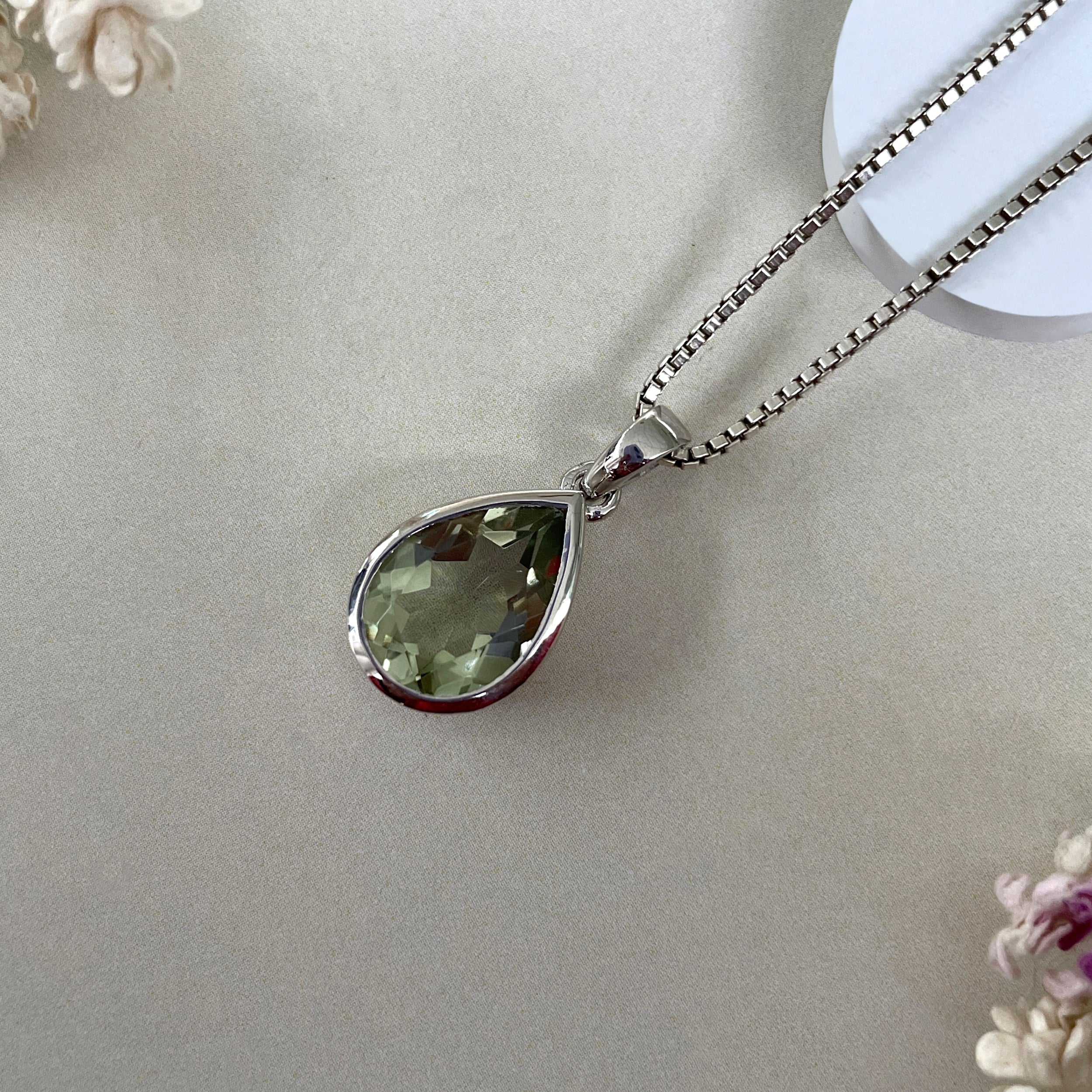 Green Amethyst Pendant-(GRA-SP-463.)