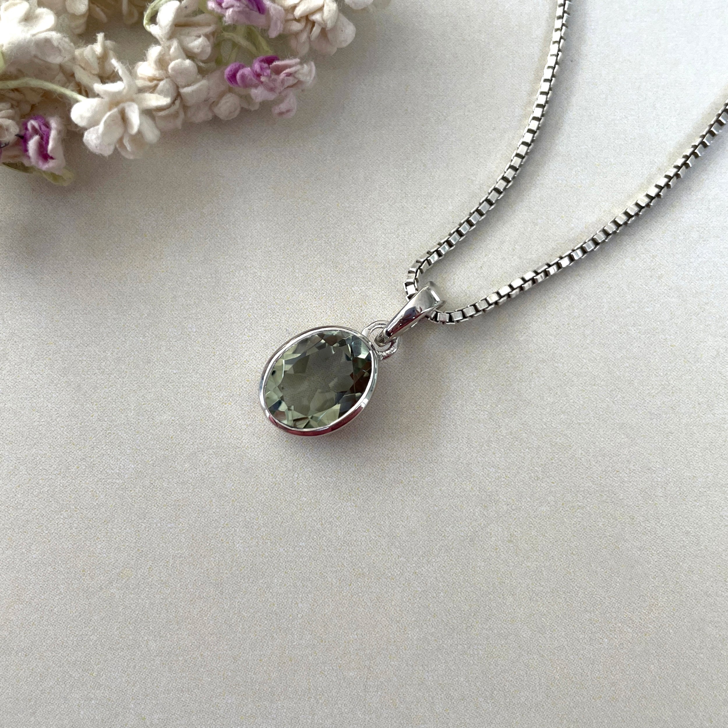 Green Amethyst Pendant-(GRA-SP-734.)