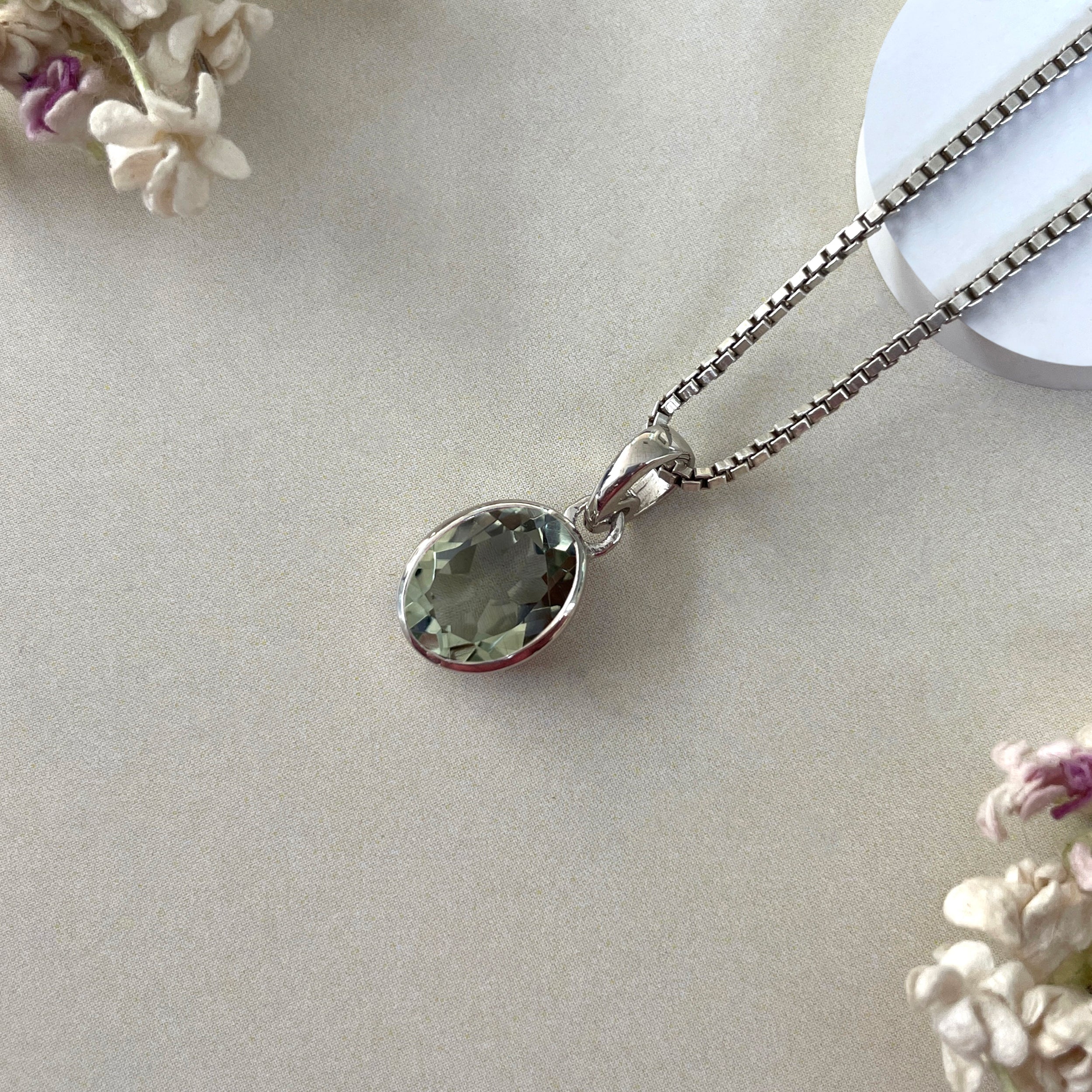 Green Amethyst Pendant-(GRA-SP-734.)
