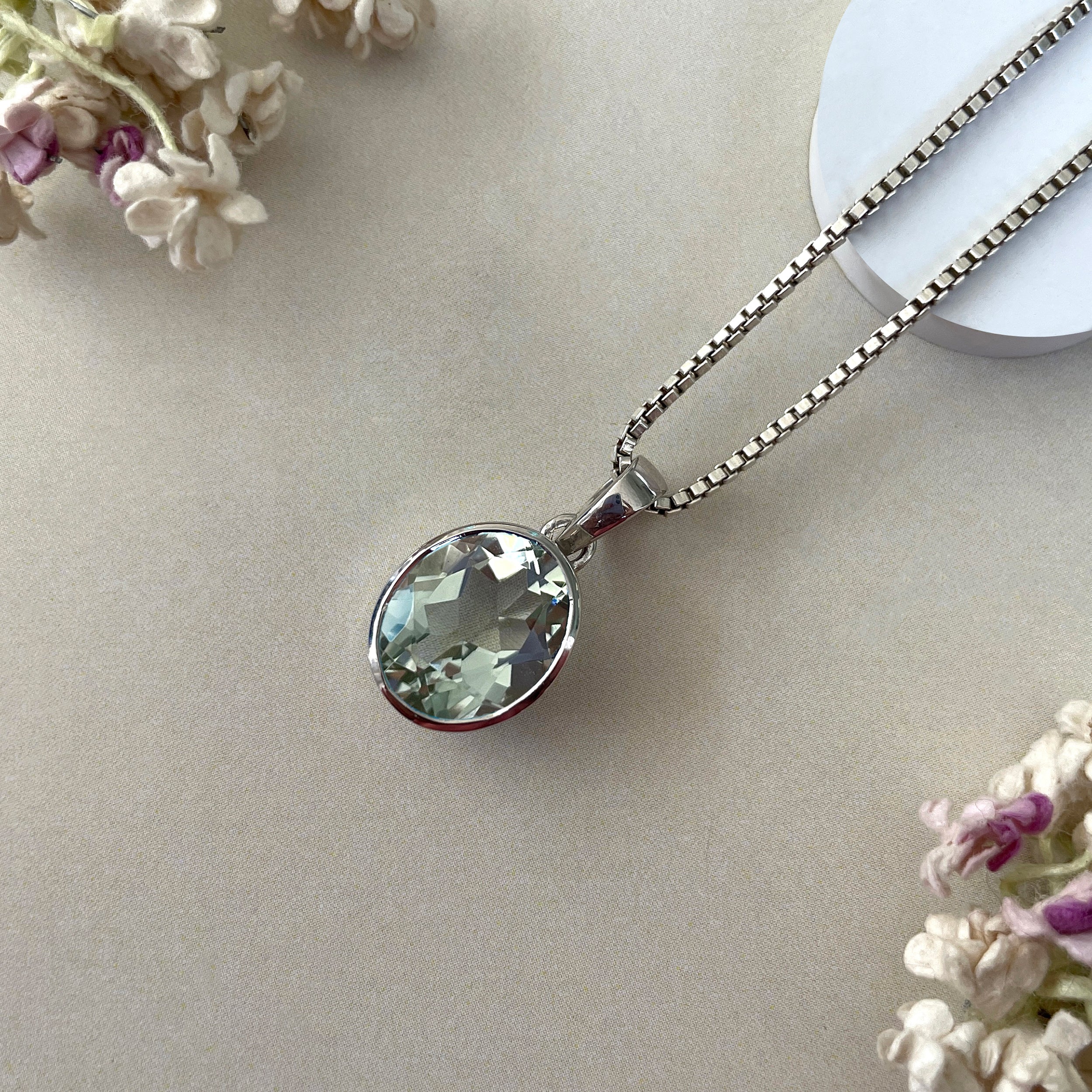 Green Amethyst Pendant-(GRA-SP-793.)