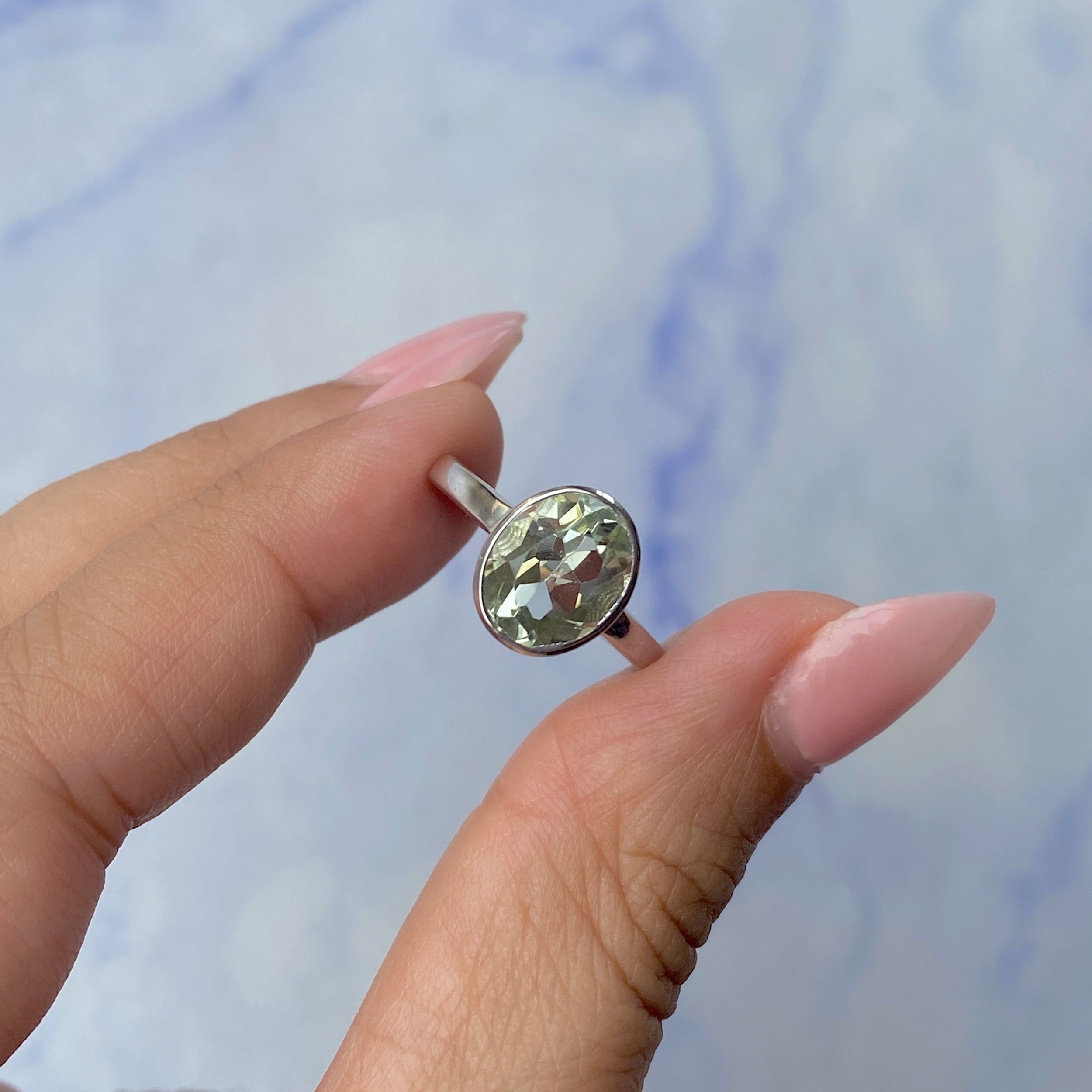 Green Amethyst Ring-(GRA-SR-1623.)