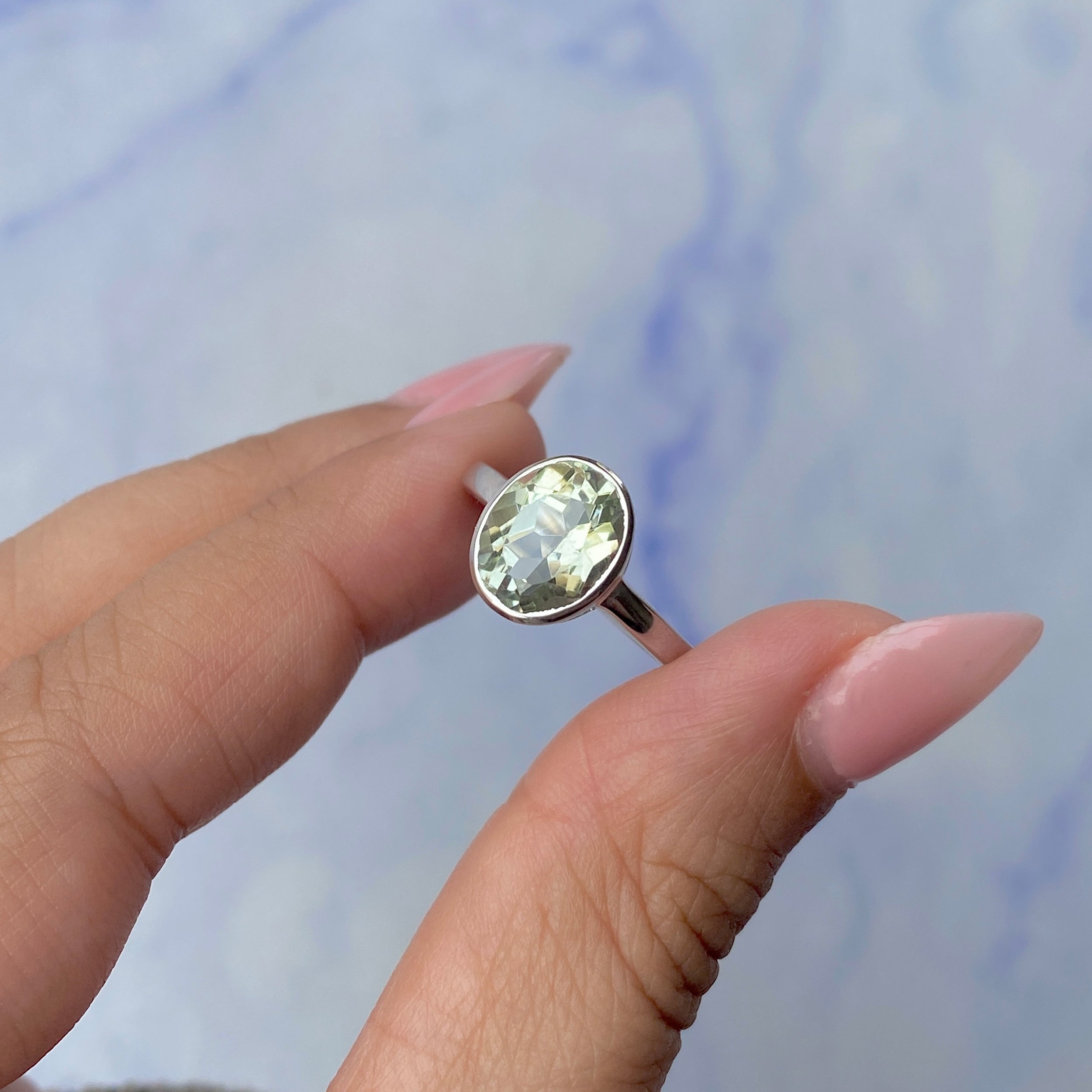Green Amethyst Ring-(GRA-SR-1623.)