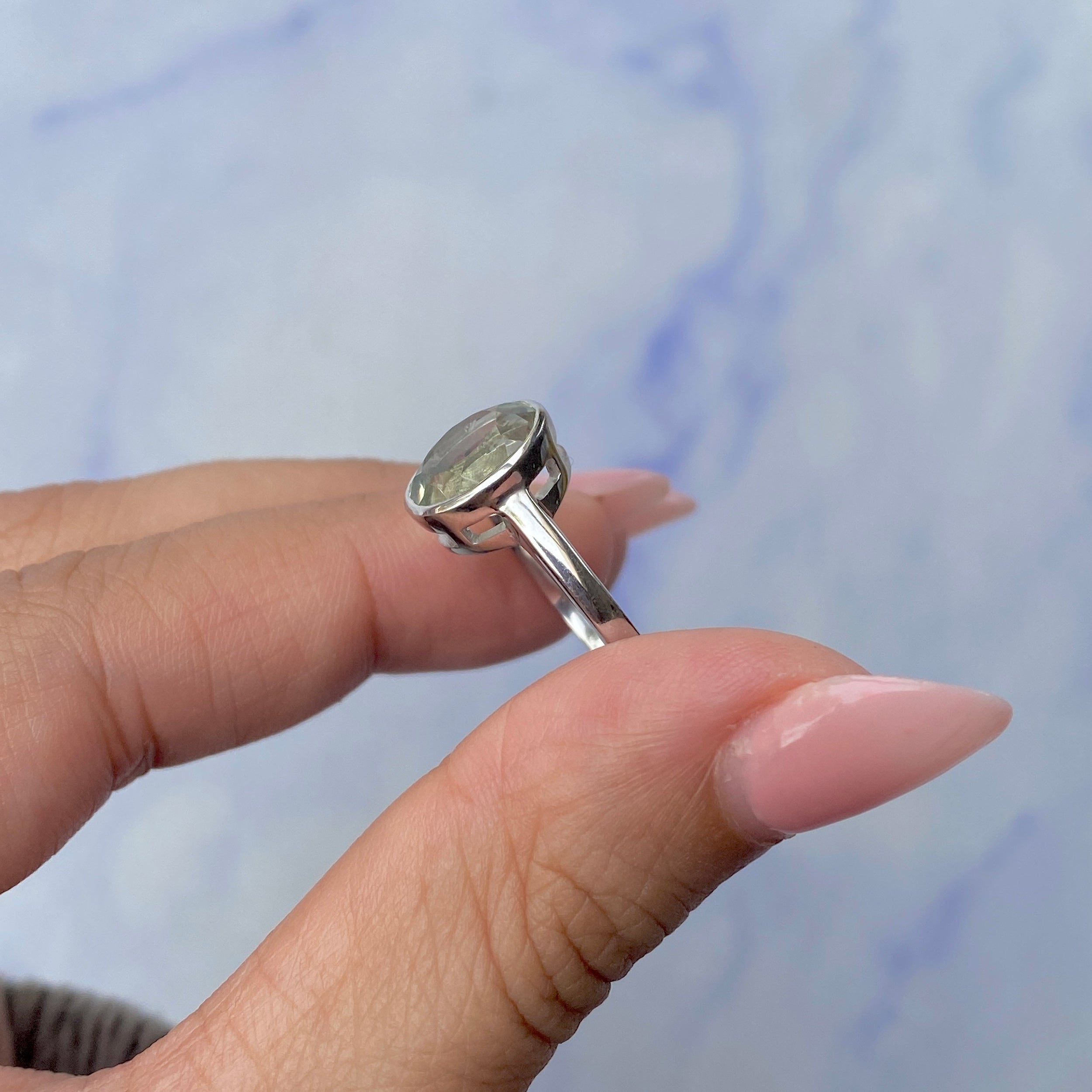 Green Amethyst Ring-(GRA-SR-1623.)