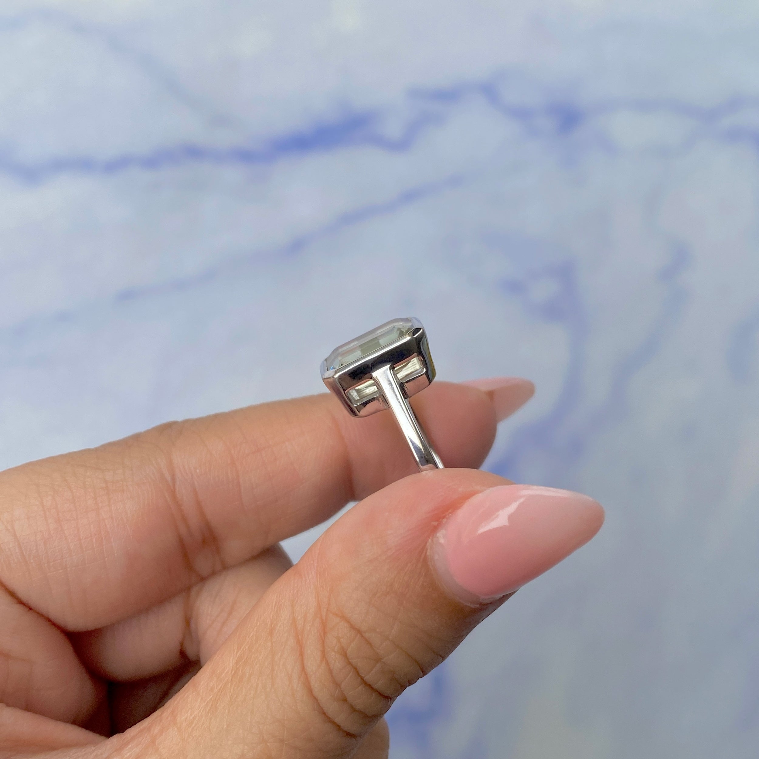 Green Amethyst Ring-(GRA-SR-1752.)