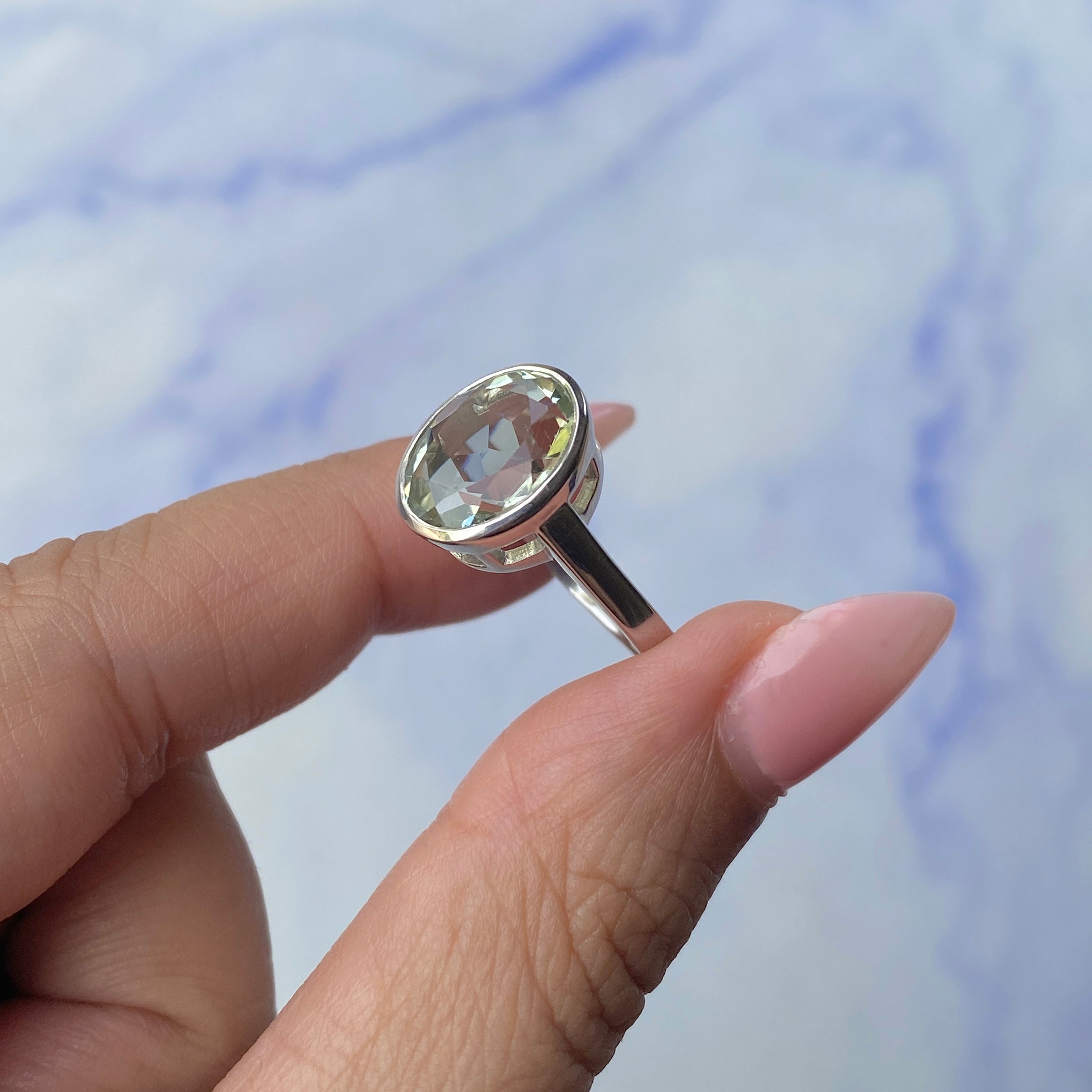 Green Amethyst Ring-(GRA-SR-1806.)