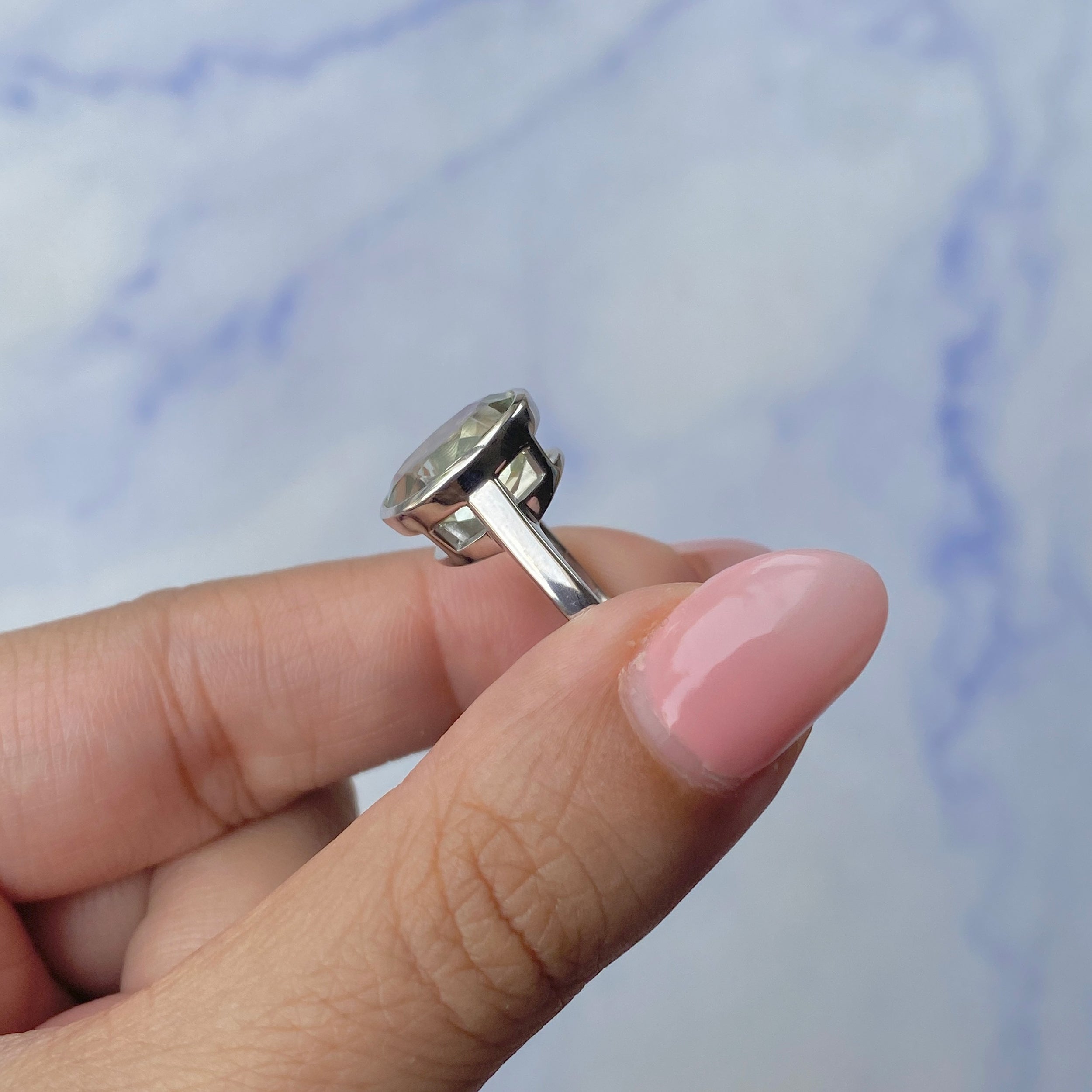 Green Amethyst Ring-(GRA-SR-1806.)