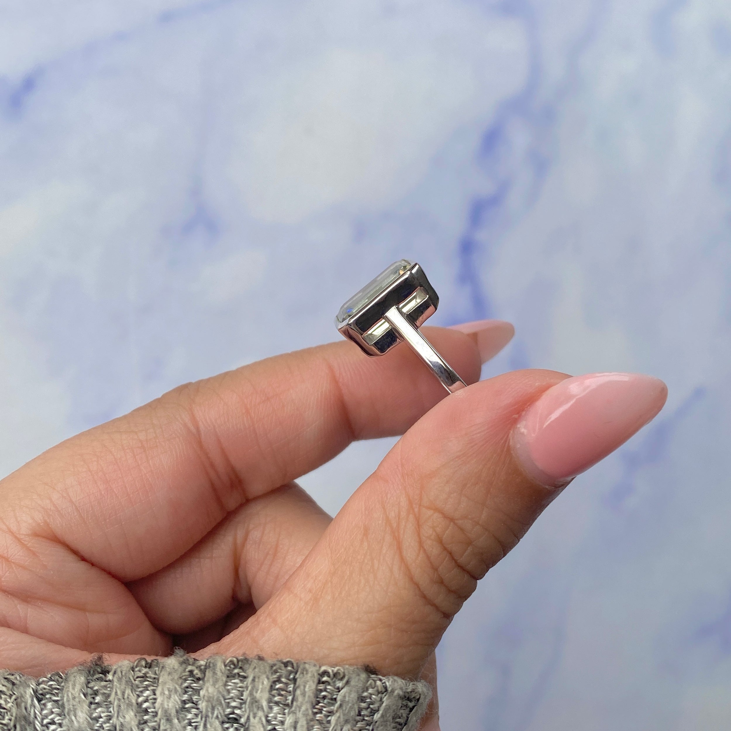 Green Amethyst Ring-(GRA-SR-1927.)