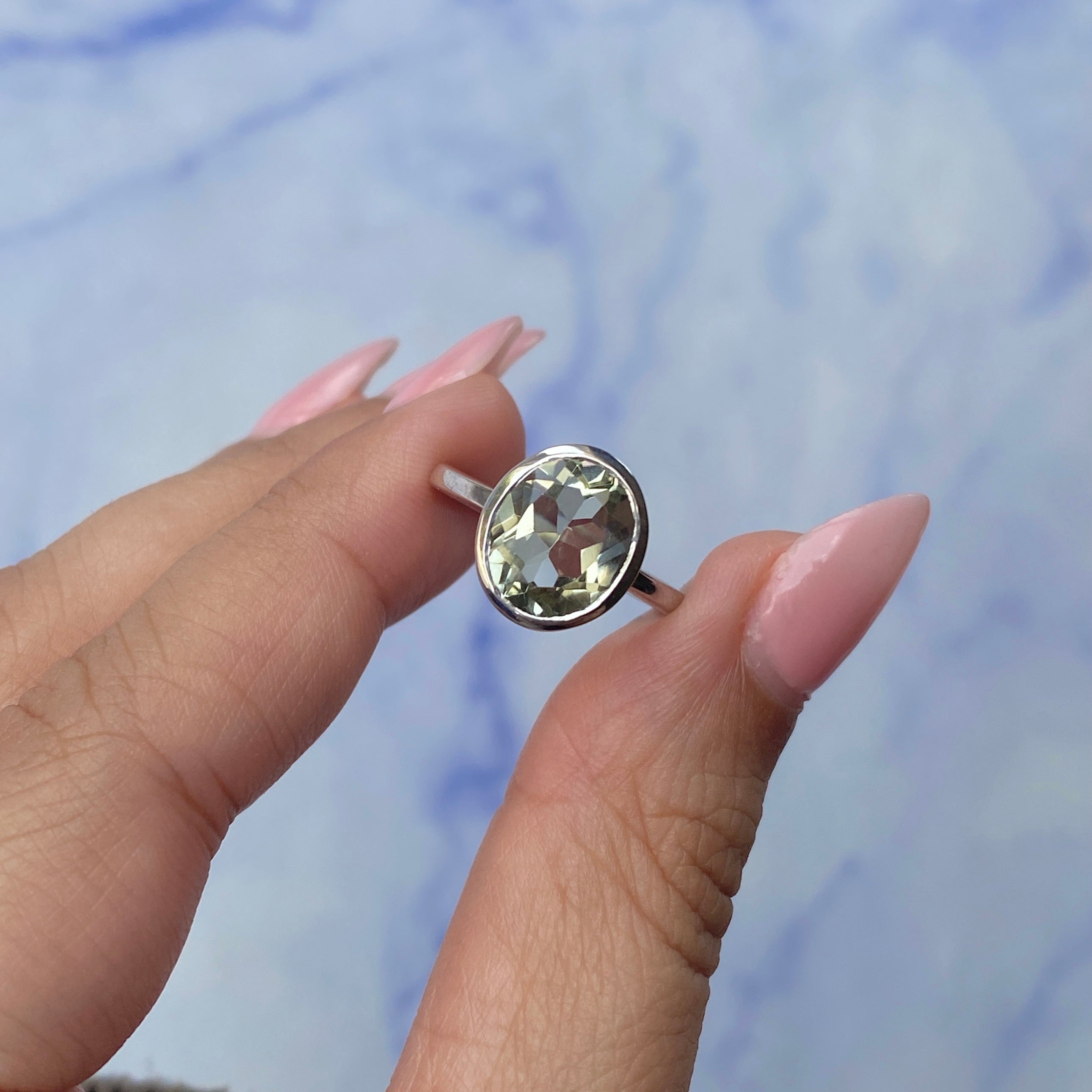 Green Amethyst Ring-(GRA-SR-2368.)