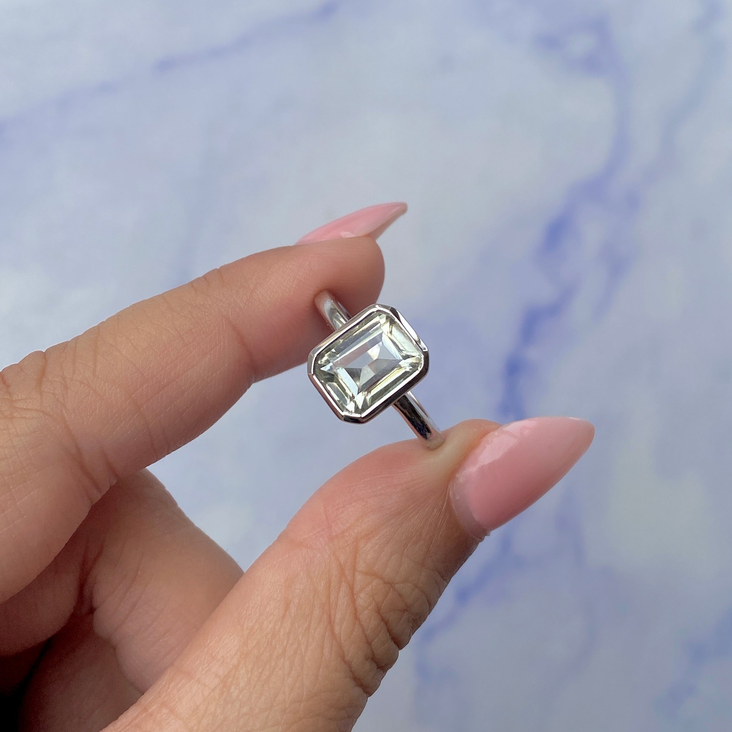 Green Amethyst Ring-(GRA-SR-250.)