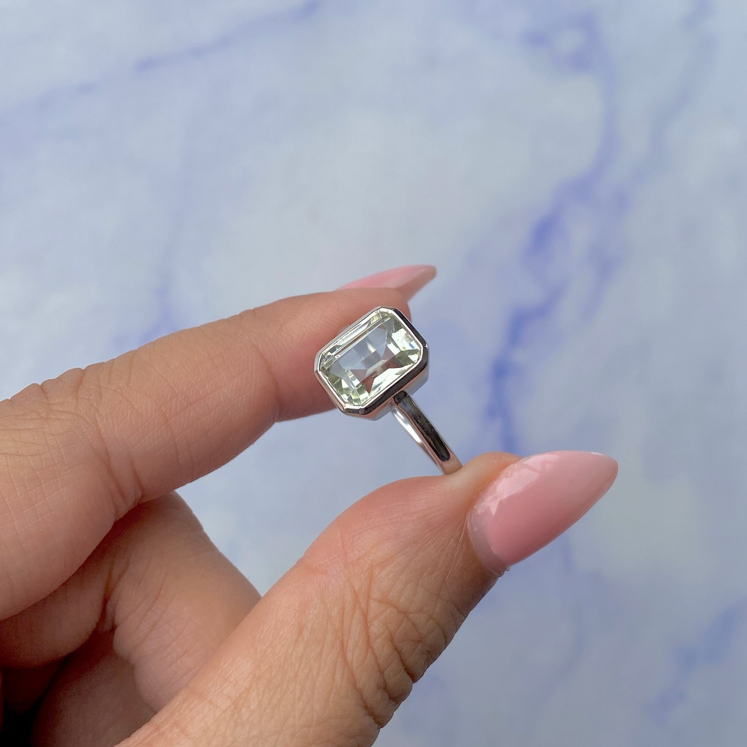 Green Amethyst Ring-(GRA-SR-250.)