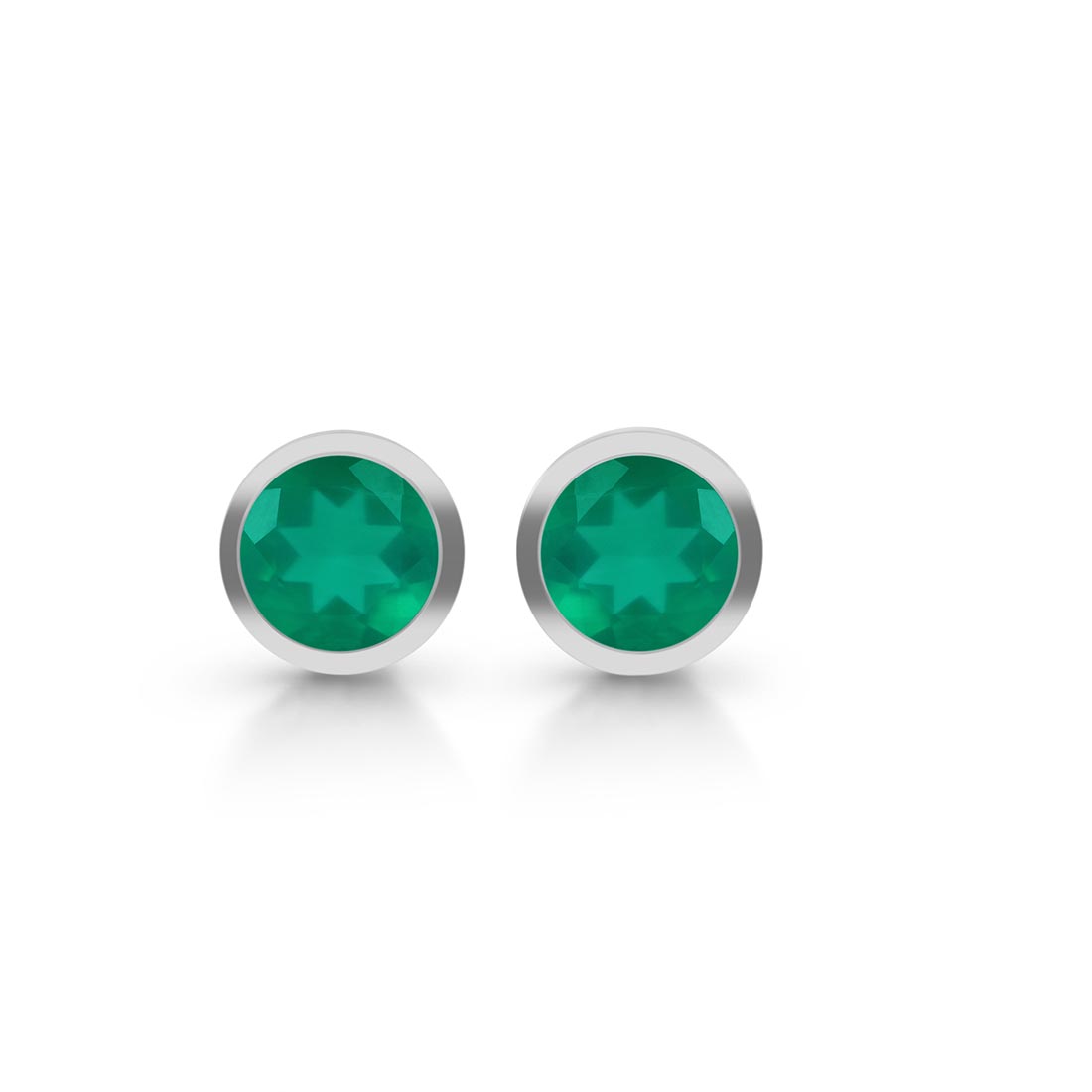 Green Onyx Stud Earring-(GRO-SE-1426.)