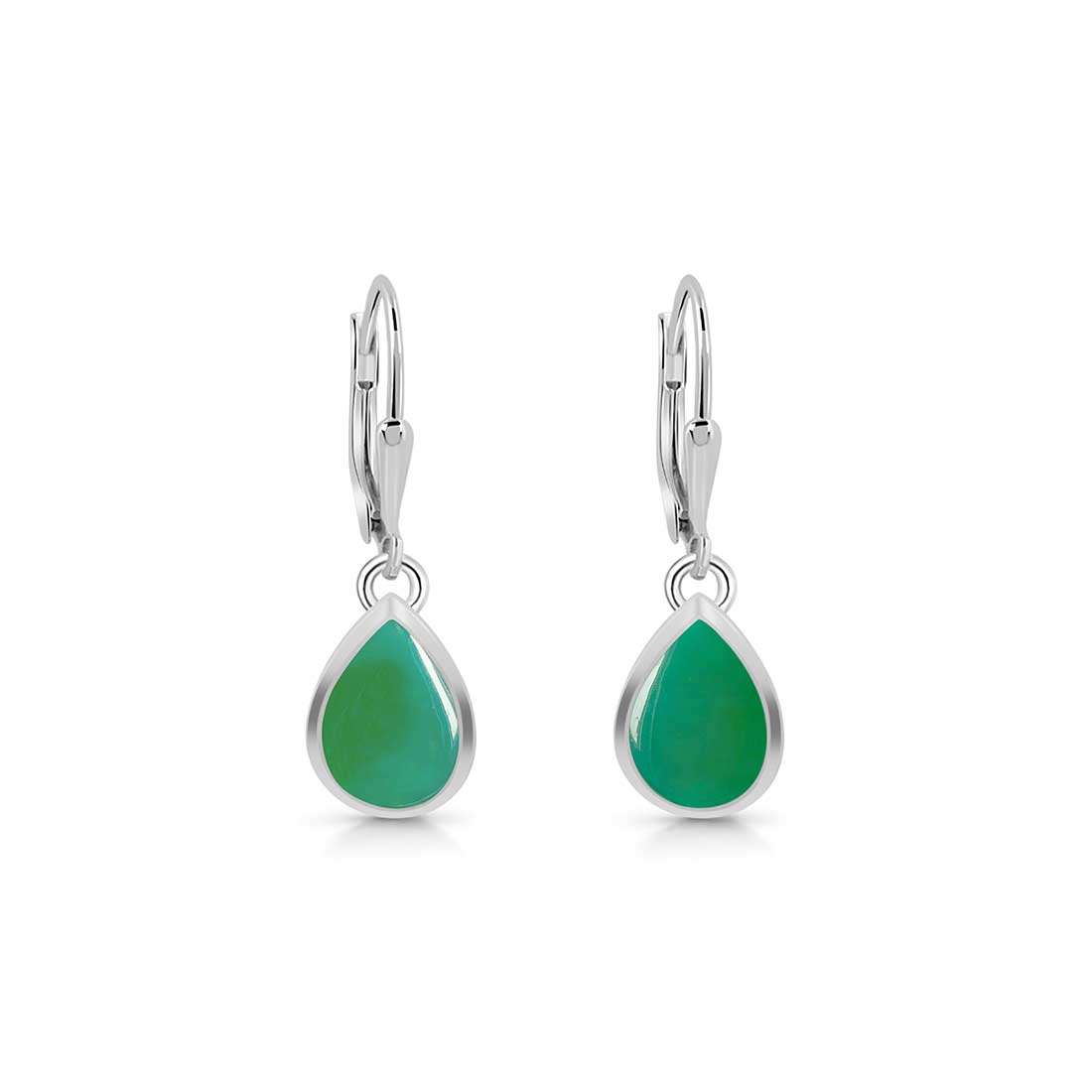 Green Onyx Leverback Earring-(GRO-SE-558.)