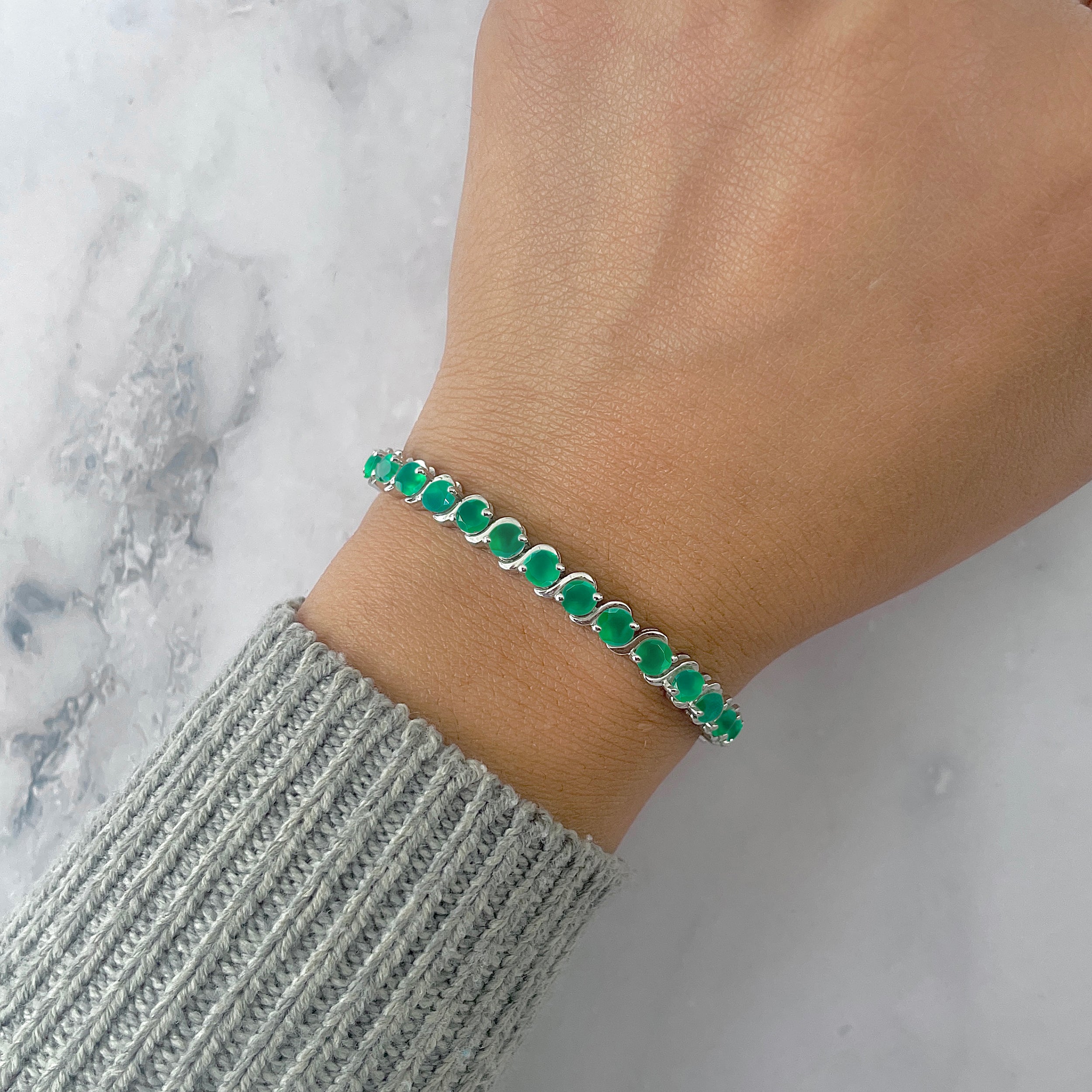 Green Onyx Bracelet-(GRO-SB-173.)