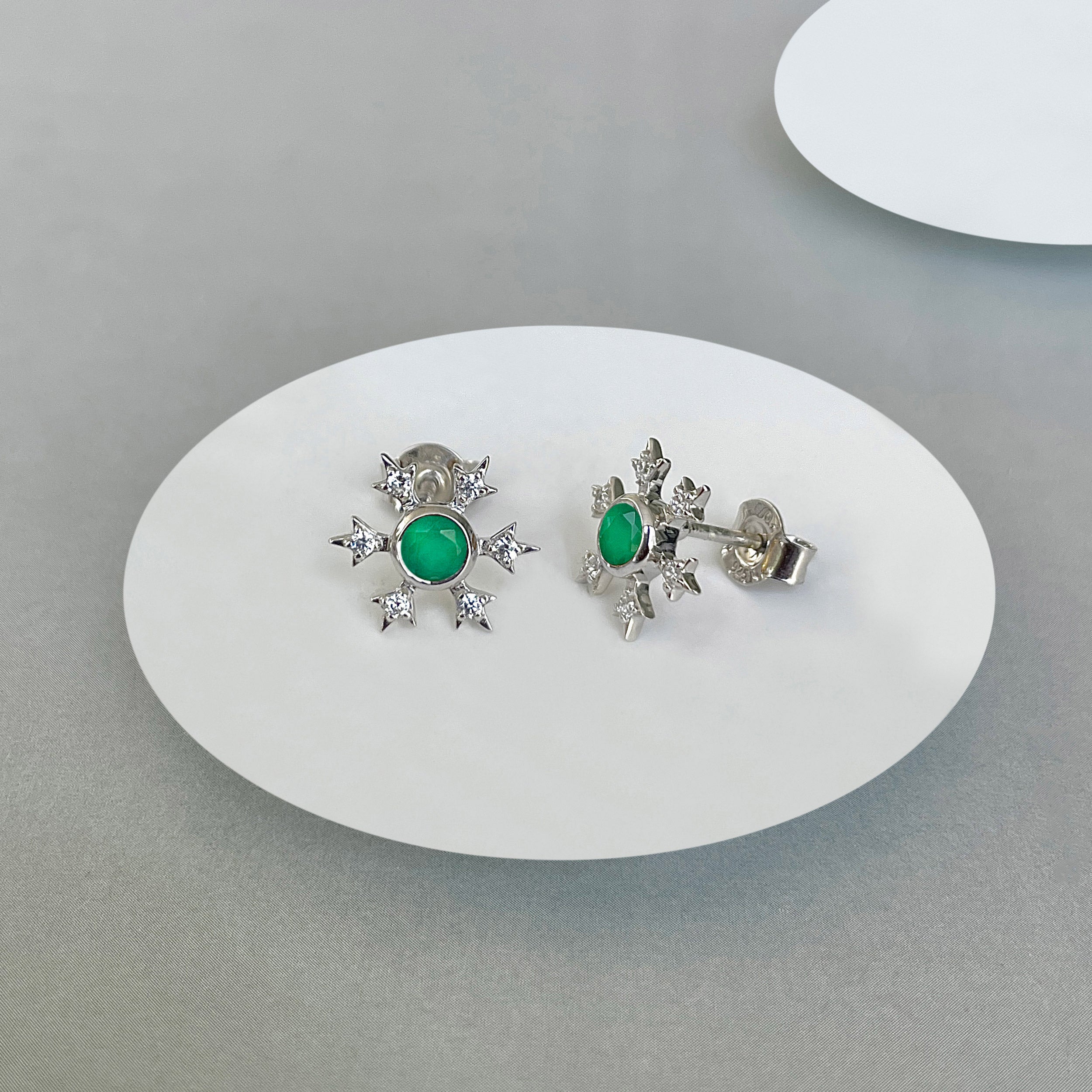 Green Onyx Stud Earring-(GRO-SE-854.)
