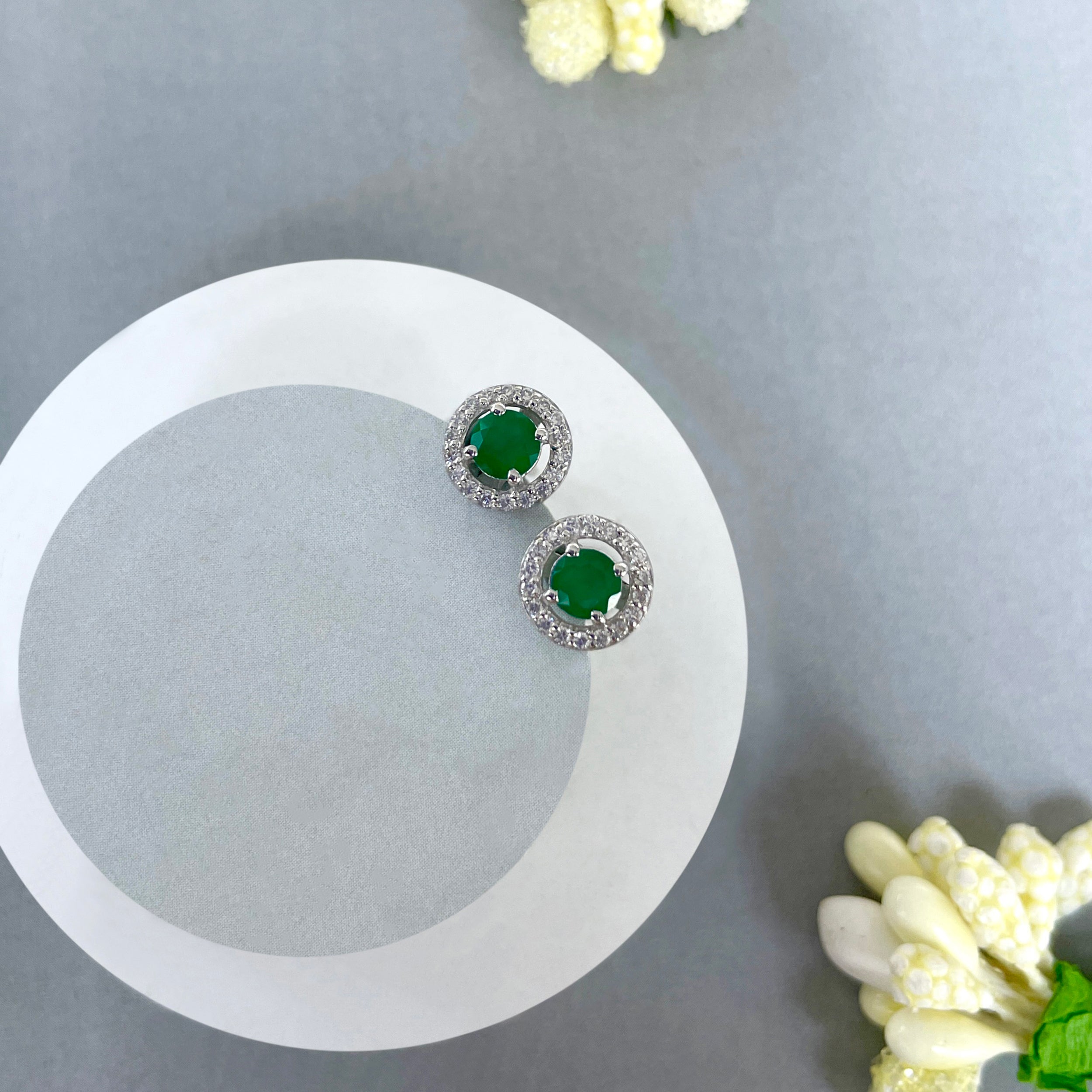 Green Onyx Stud Earring-(GRO-SE-985.)