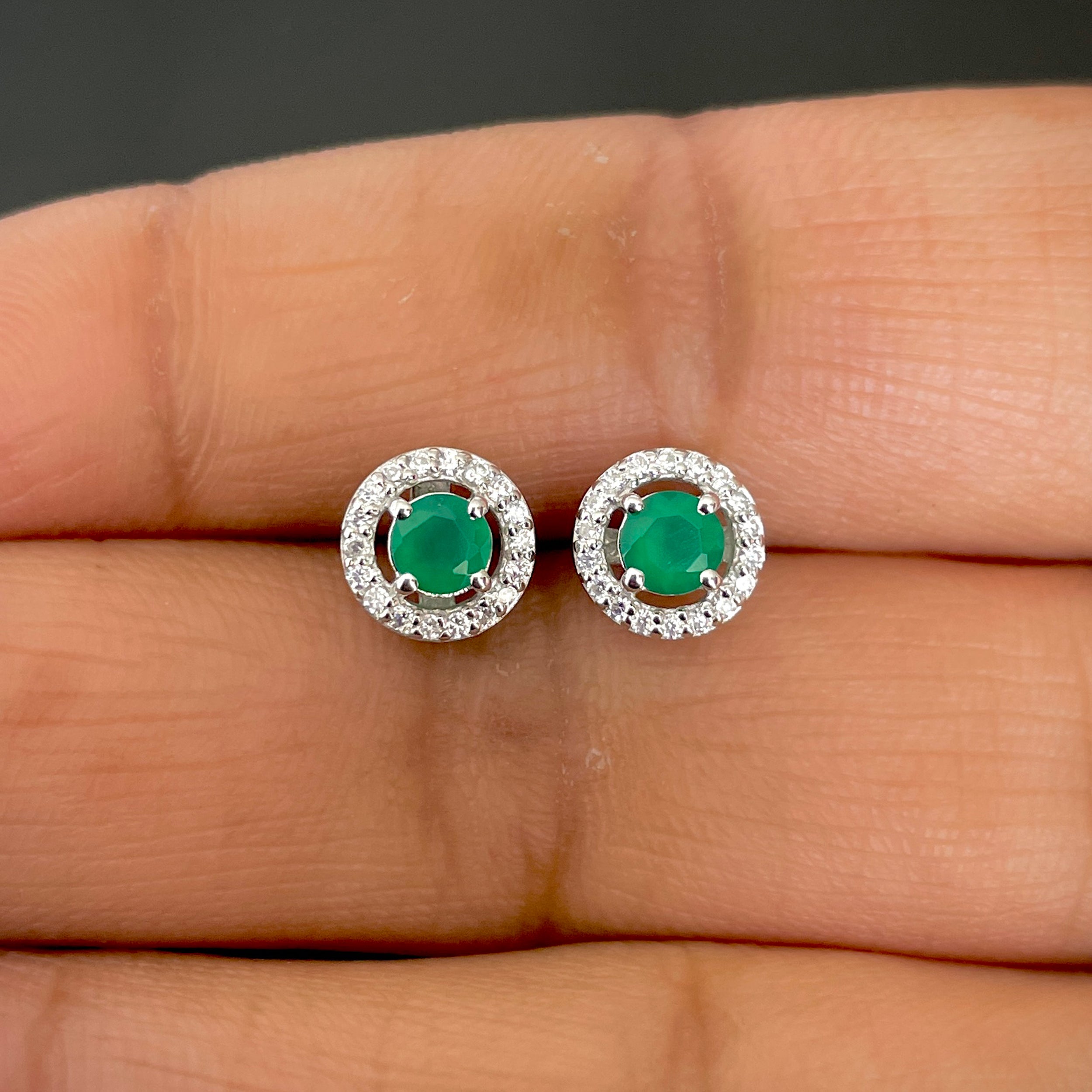 Green Onyx Stud Earring-(GRO-SE-985.)