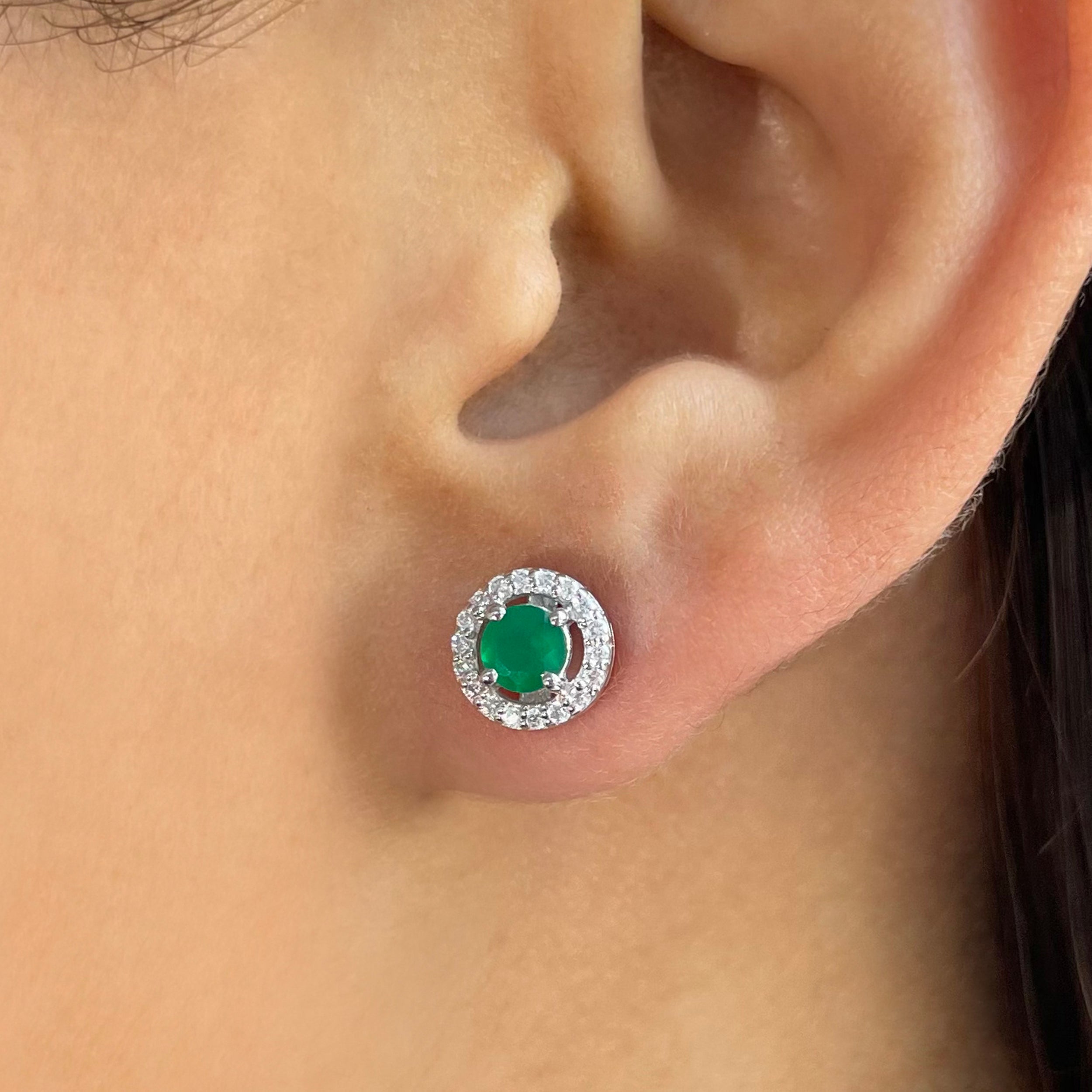 Green Onyx Stud Earring-(GRO-SE-985.)