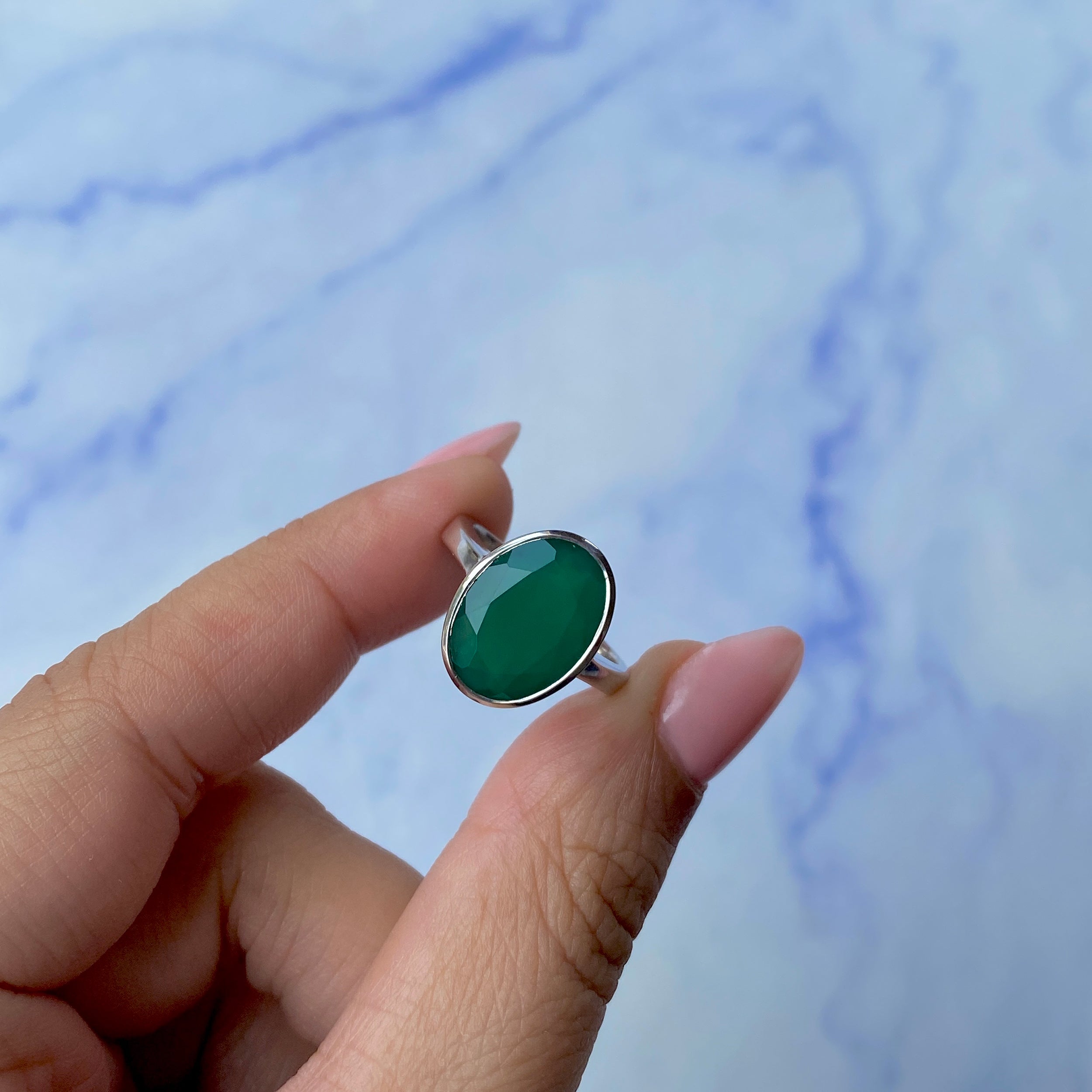 Green Onyx Ring-(GRO-SR-1892.)