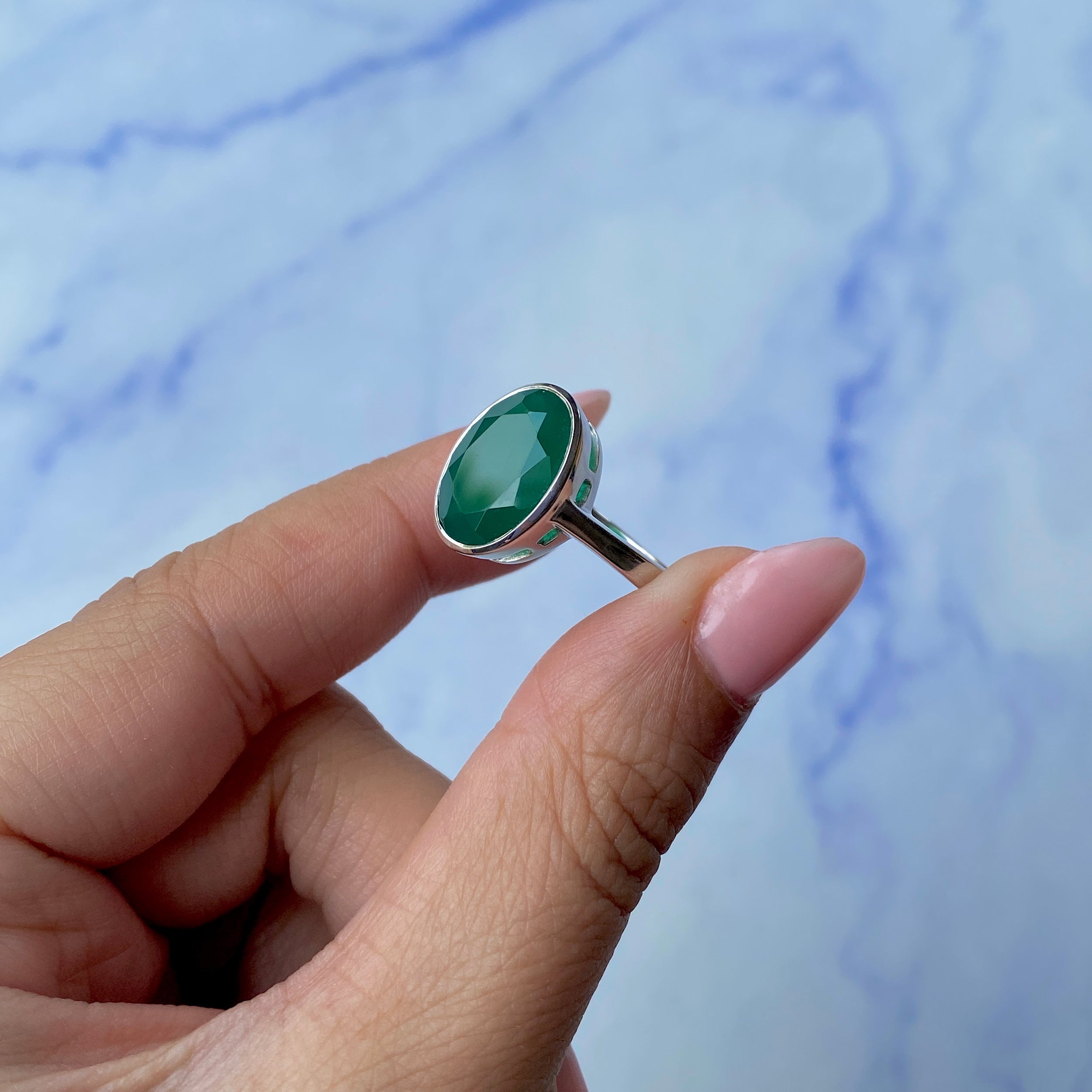 Green Onyx Ring-(GRO-SR-1892.)