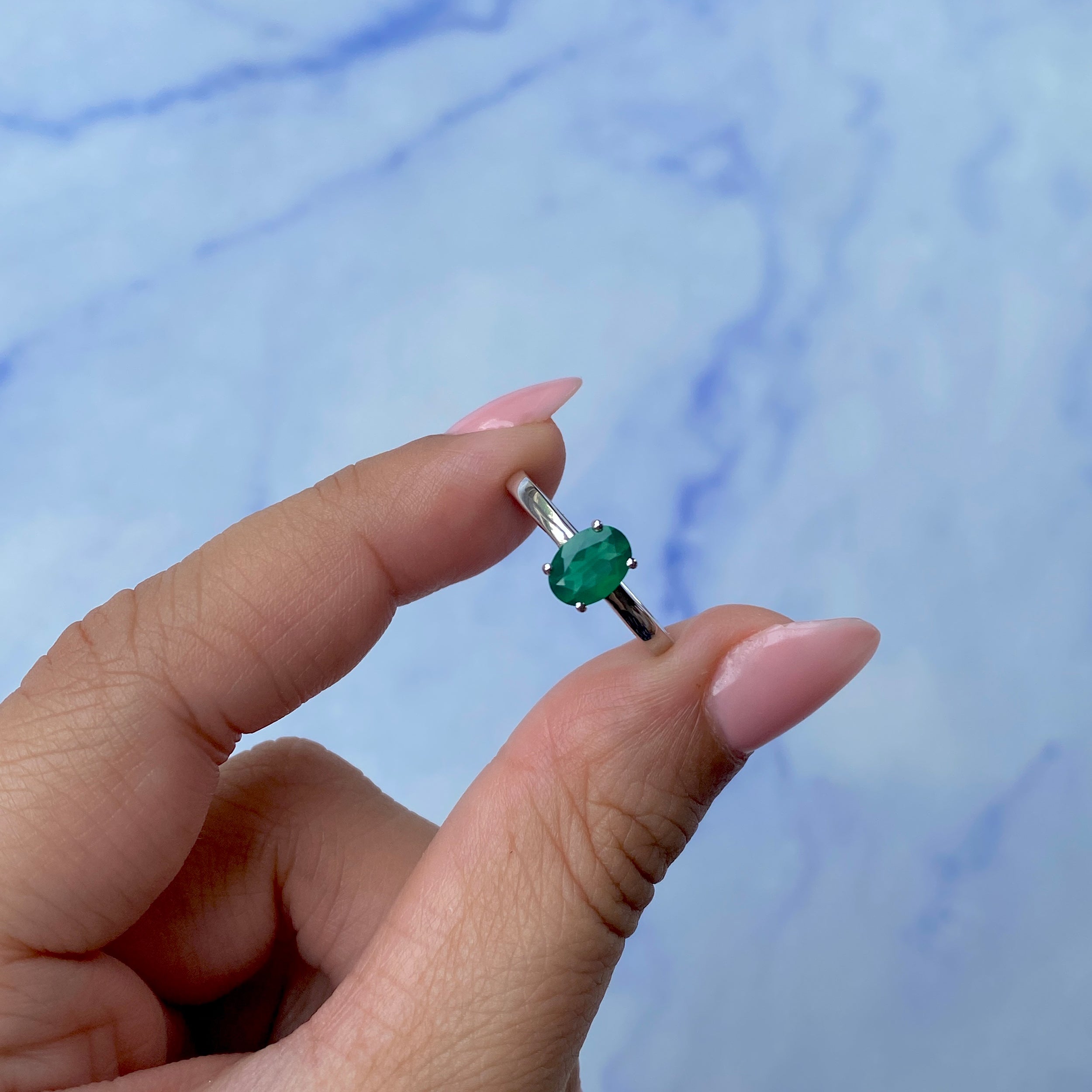 Green Onyx Ring-(GRO-SR-242.)