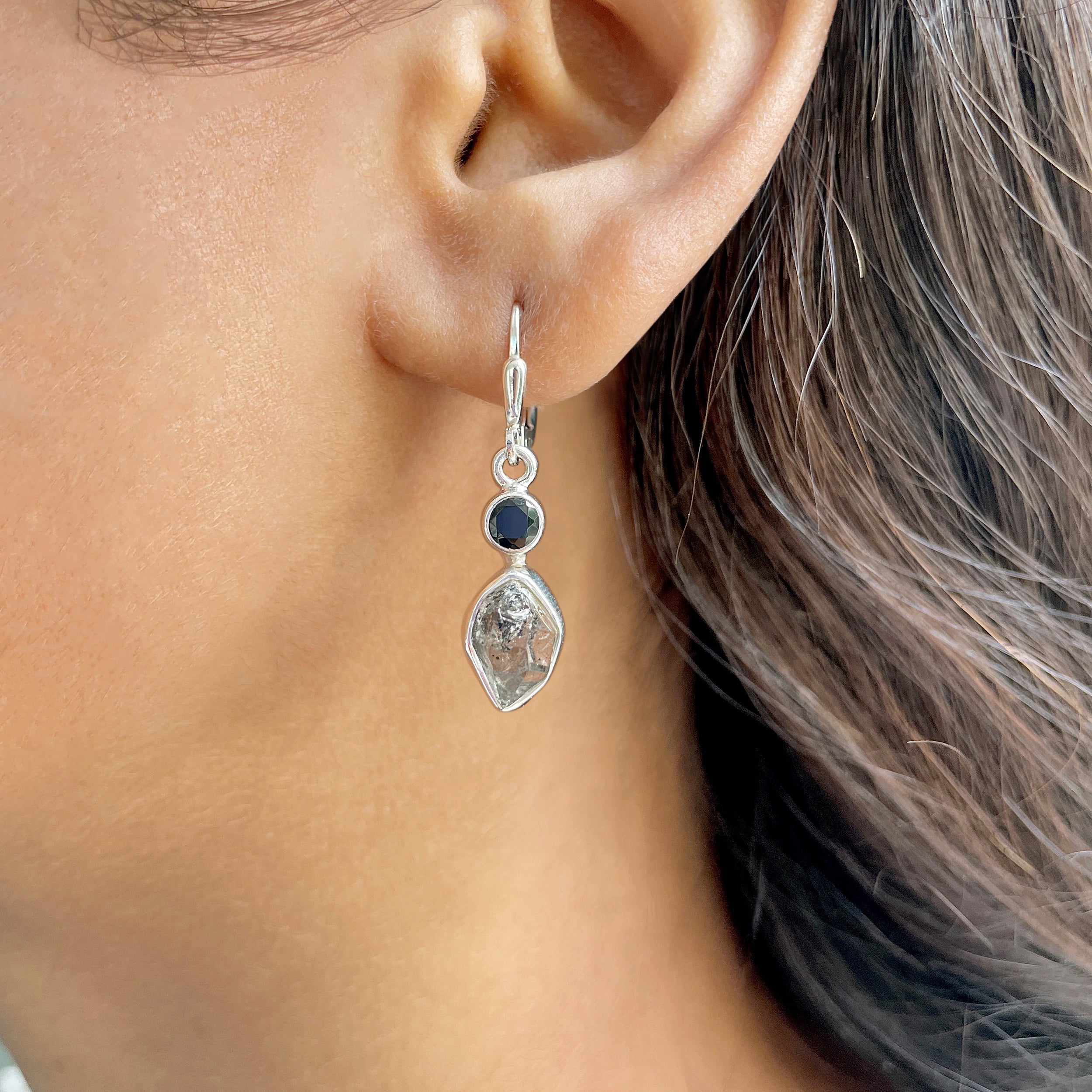 Herkimer Diamond Earring-(HKD-E-25.)