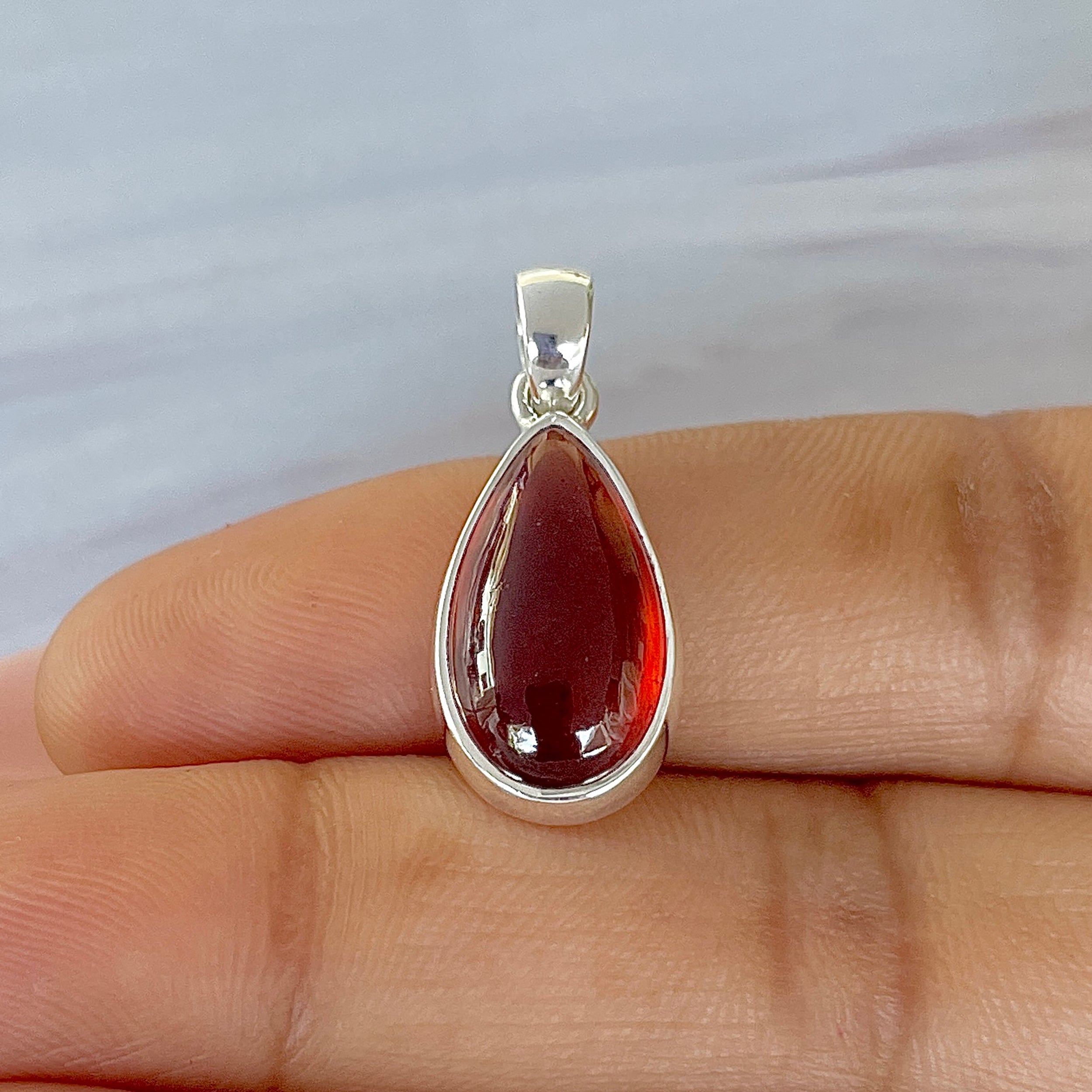Hessonite Garnet Pendant-(HSG-P-19.)