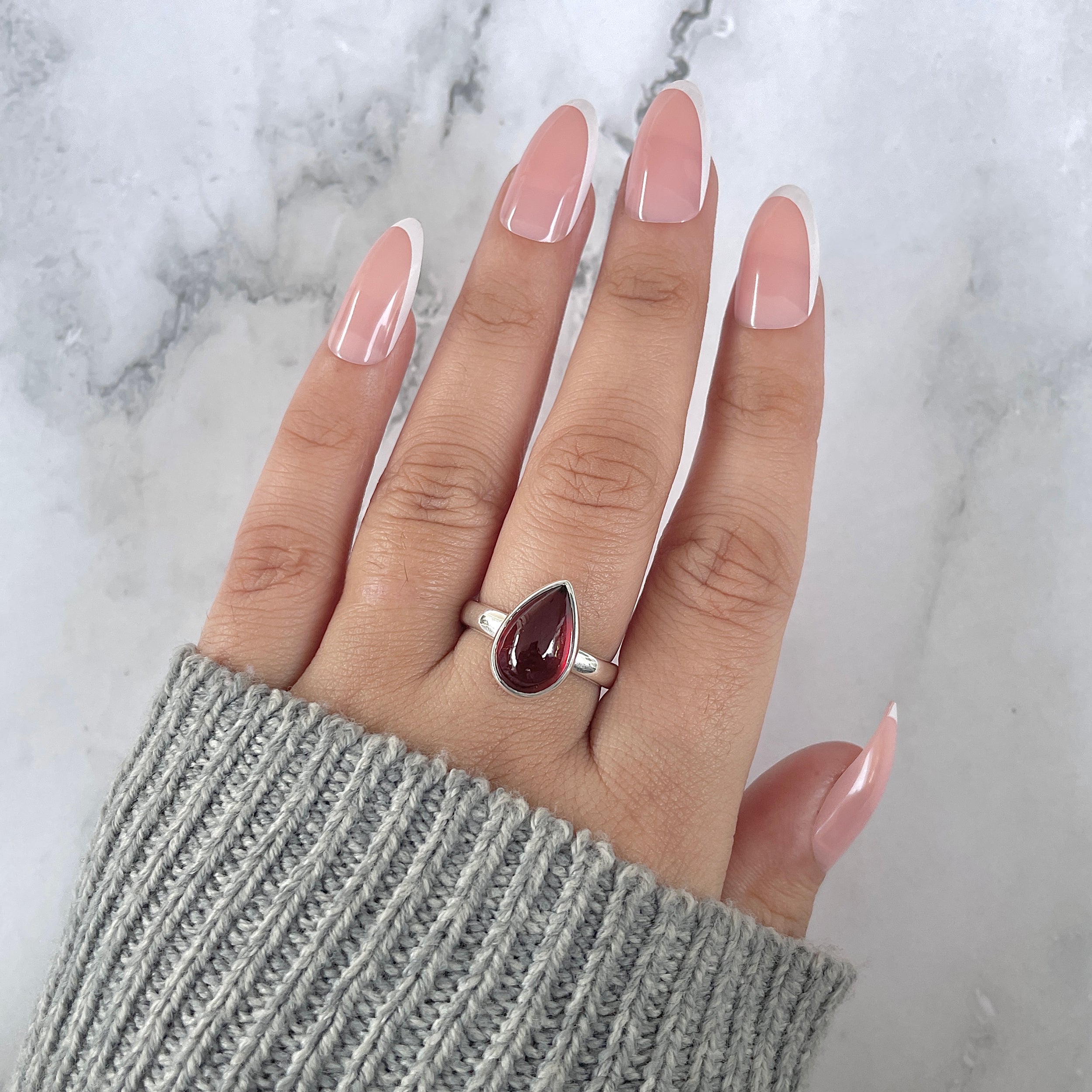 Hessonite Garnet Adjustable Ring-(HSG-R-1.)