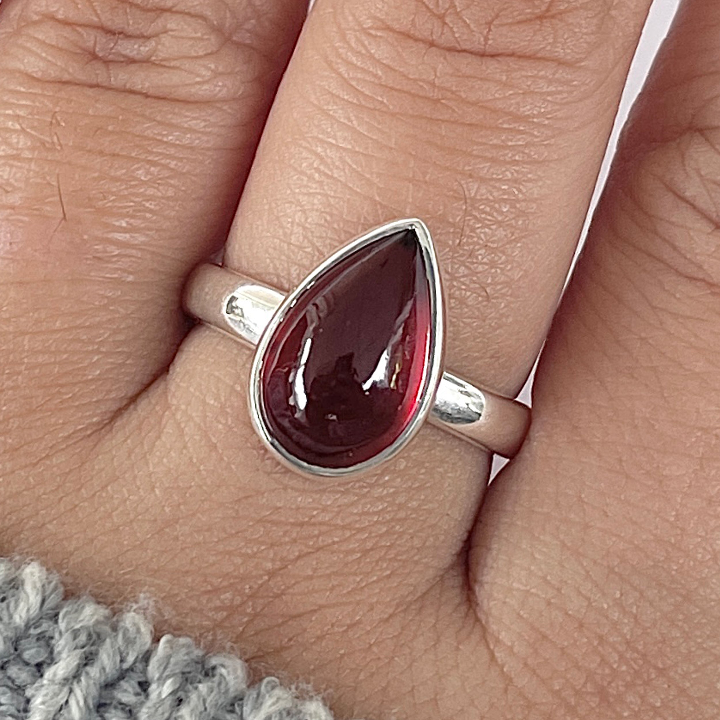 Hessonite Garnet Adjustable Ring-(HSG-R-1.)