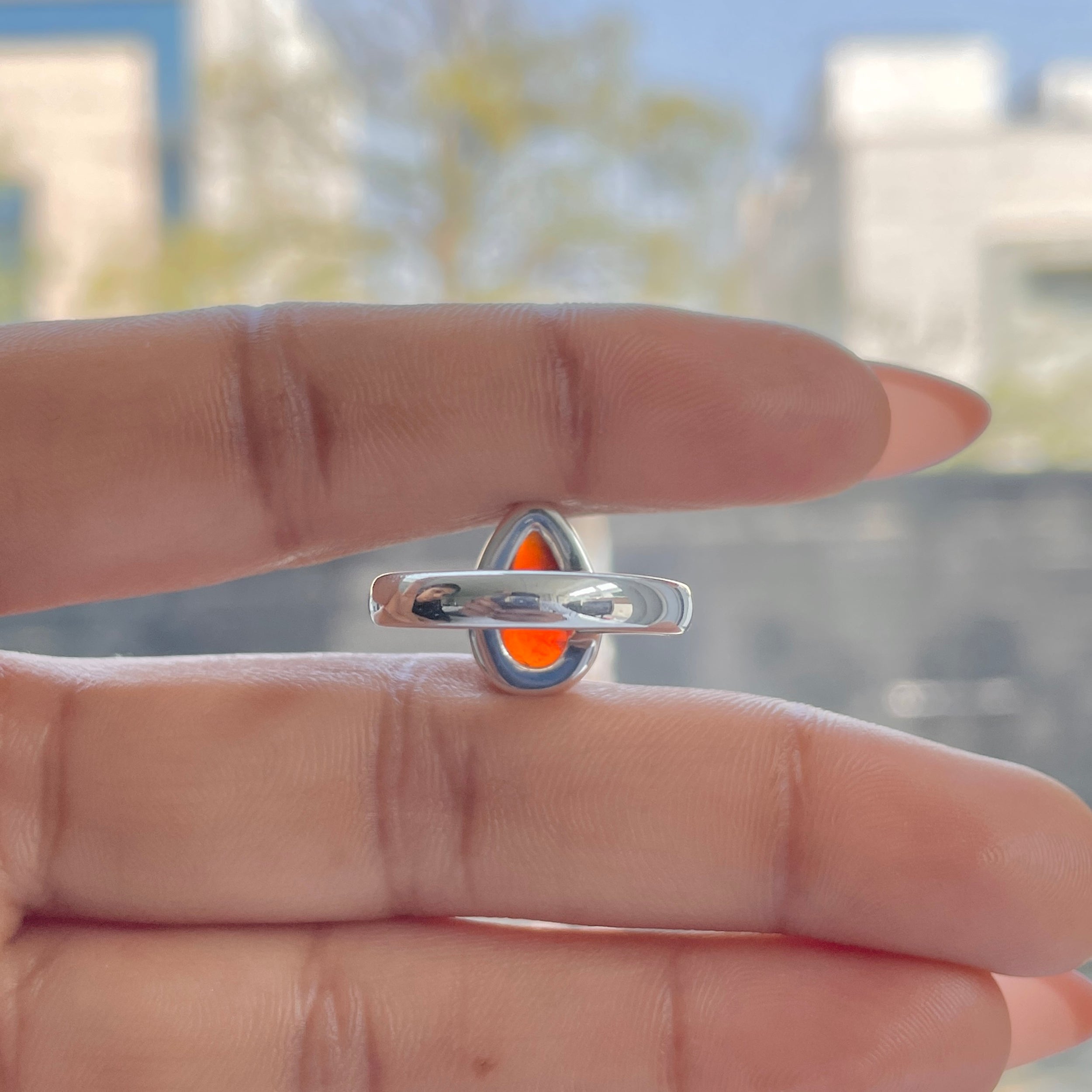 Hessonite Garnet Adjustable Ring-(HSG-R-1.)