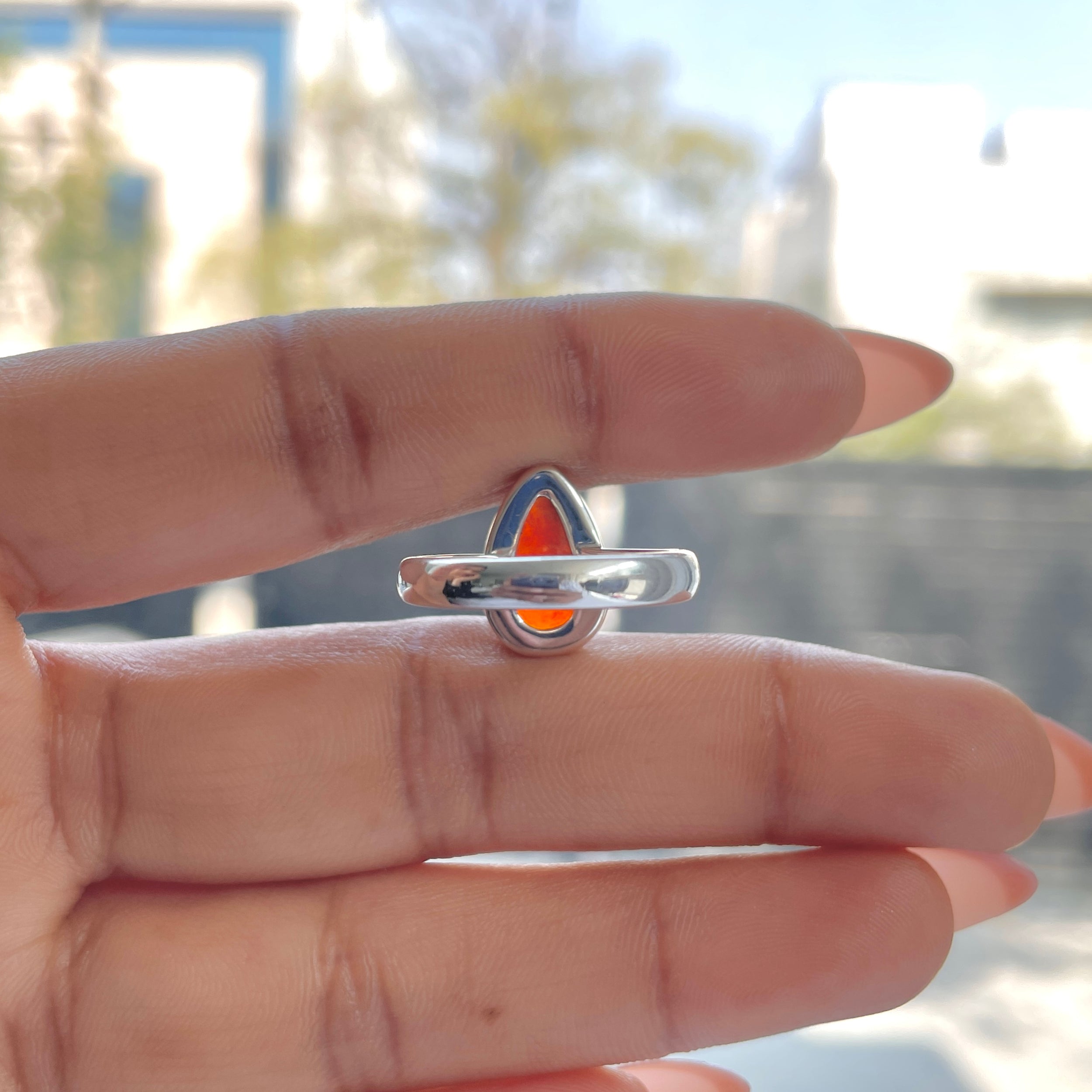 Hessonite Garnet Adjustable Ring-(HSG-R-10.)