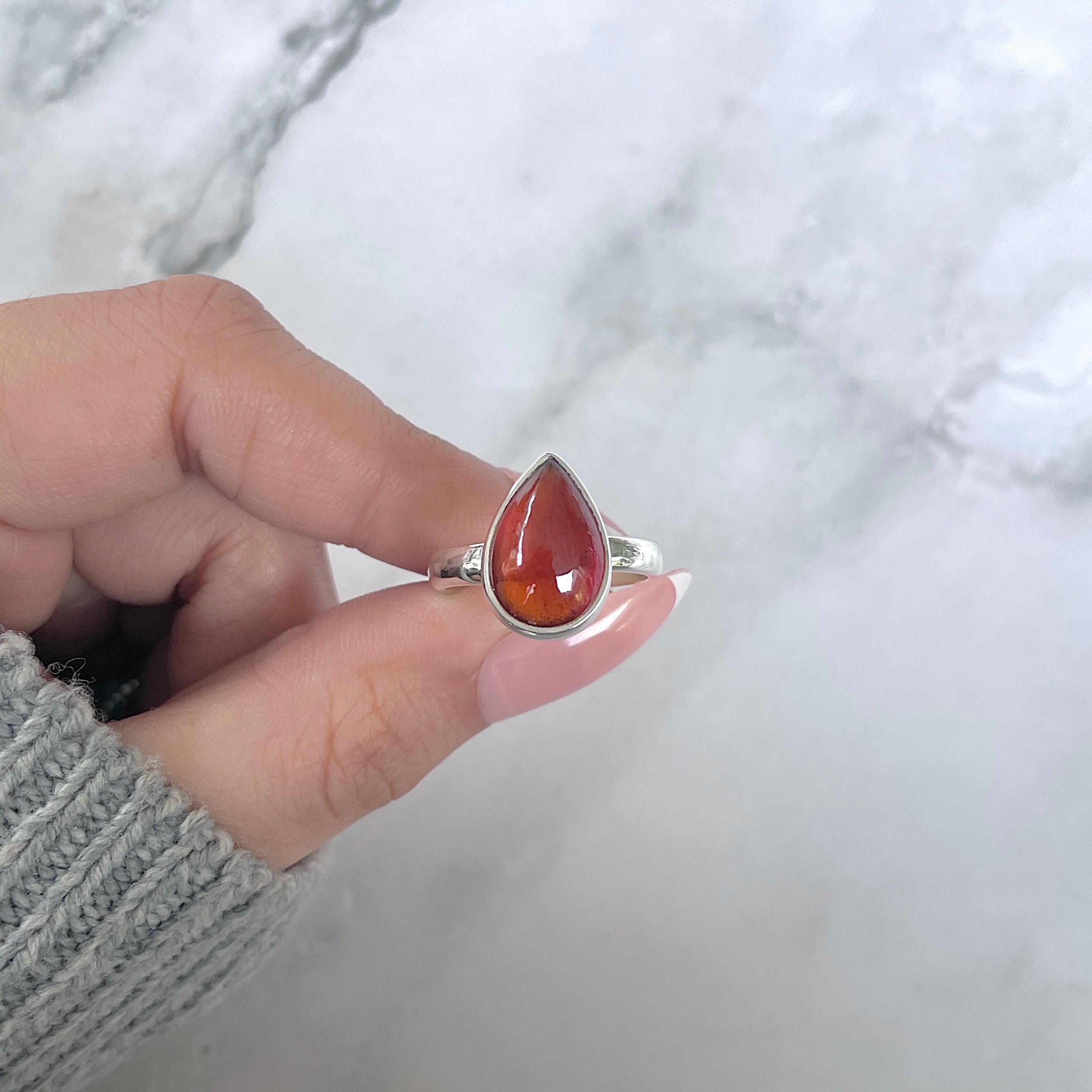 Hessonite Garnet Adjustable Ring-(HSG-R-11.)