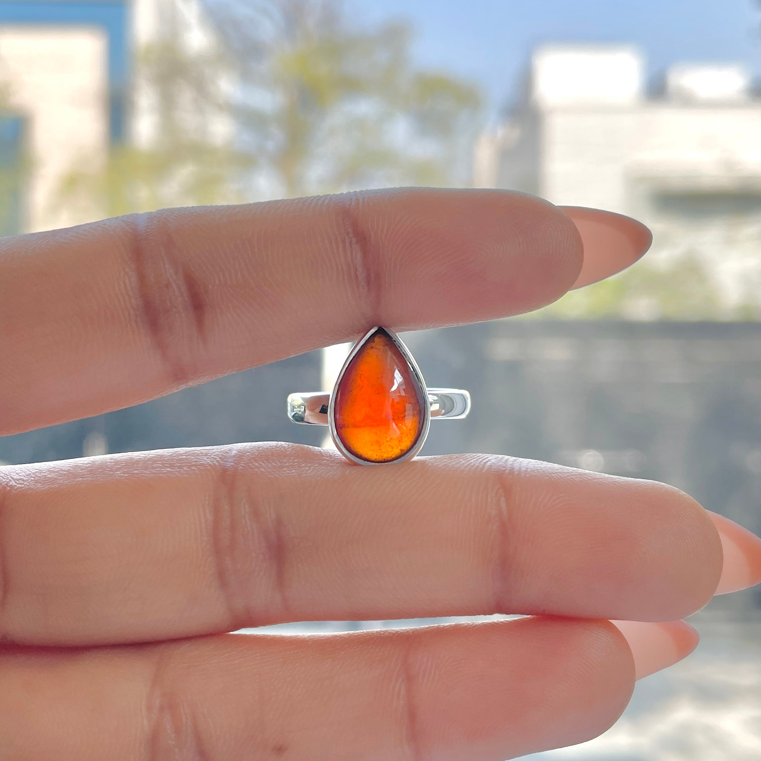 Hessonite Garnet Adjustable Ring-(HSG-R-11.)
