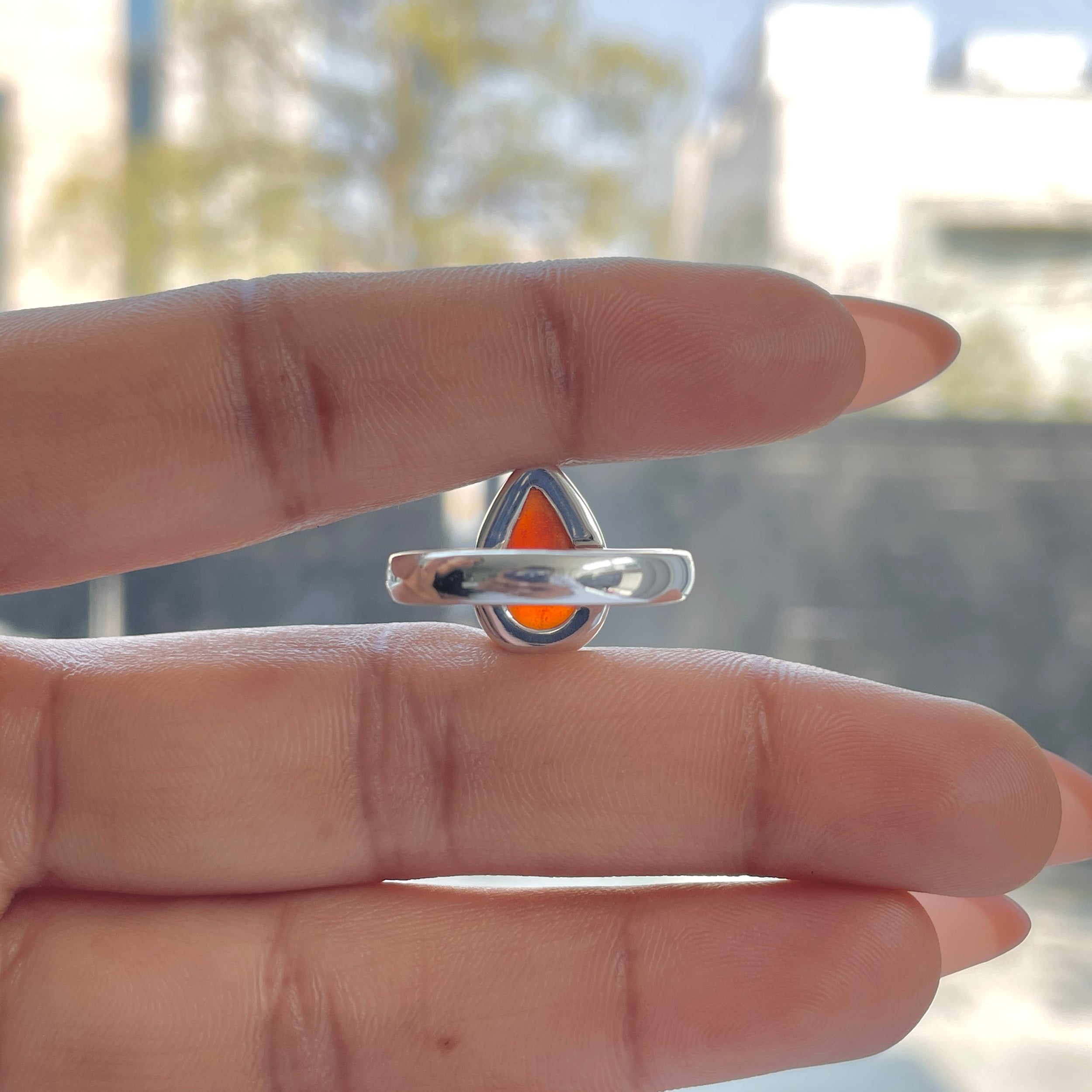 Hessonite Garnet Adjustable Ring-(HSG-R-11.)
