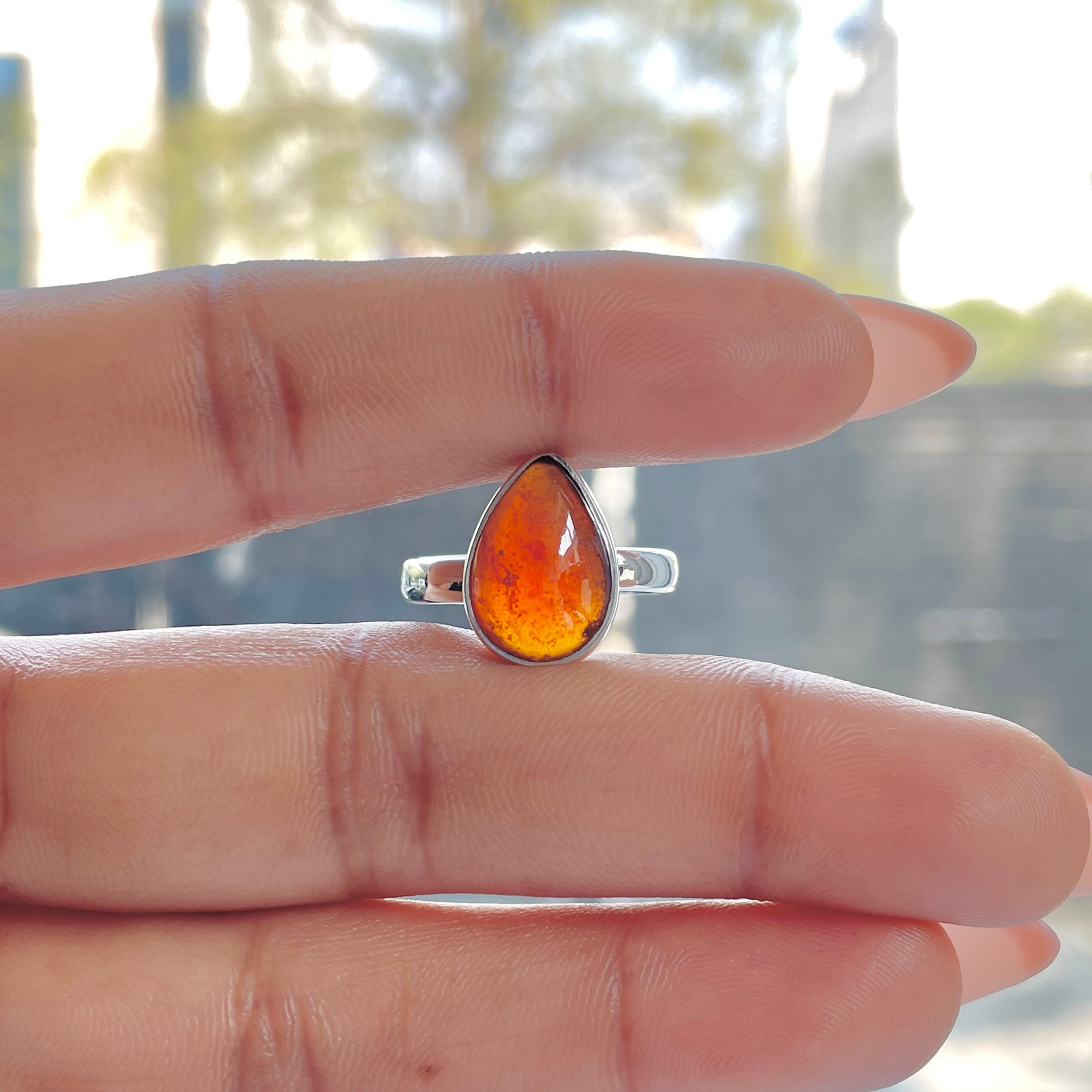 Hessonite Garnet Adjustable Ring-(HSG-R-12.)