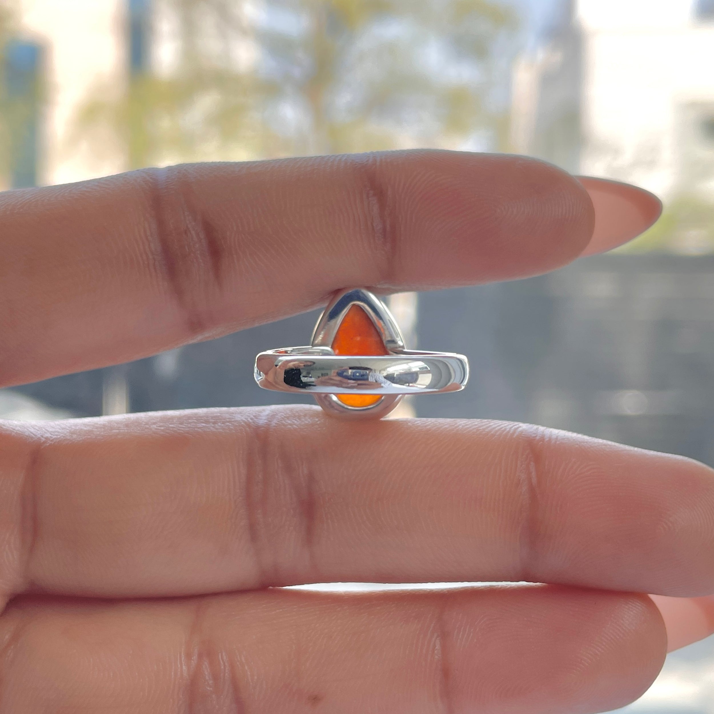Hessonite Garnet Adjustable Ring-(HSG-R-12.)