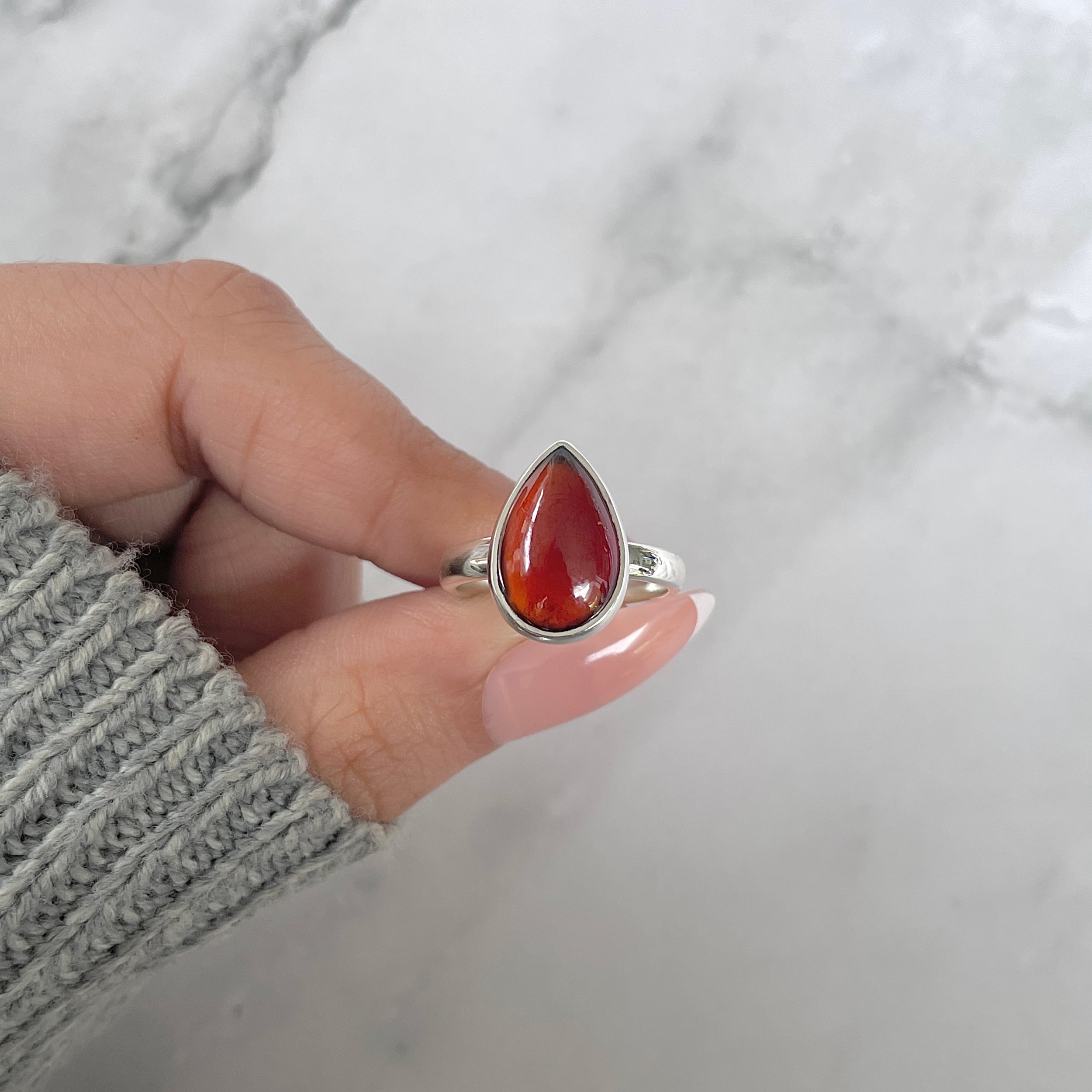 Hessonite Garnet Adjustable Ring-(HSG-R-14.)