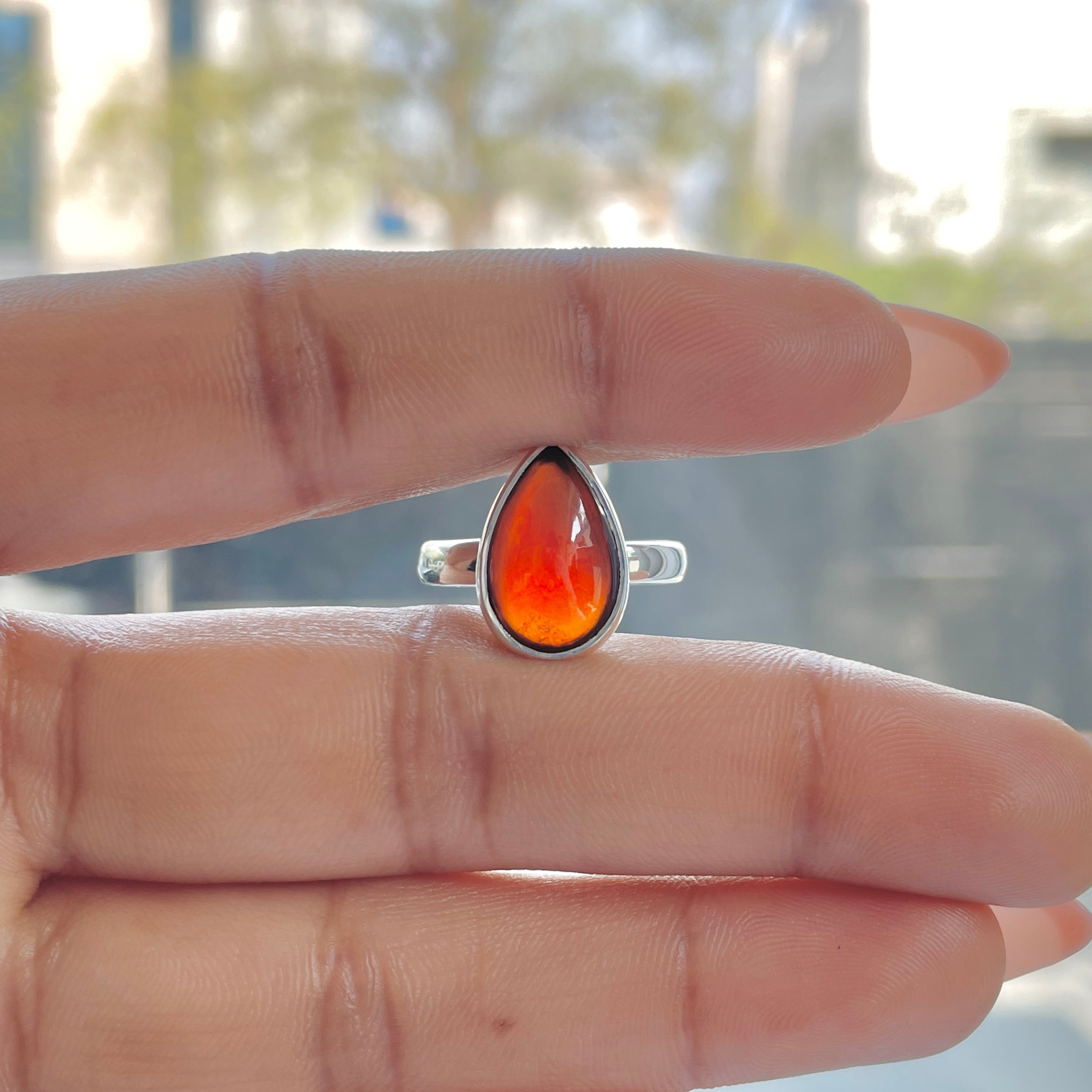 Hessonite Garnet Adjustable Ring-(HSG-R-14.)